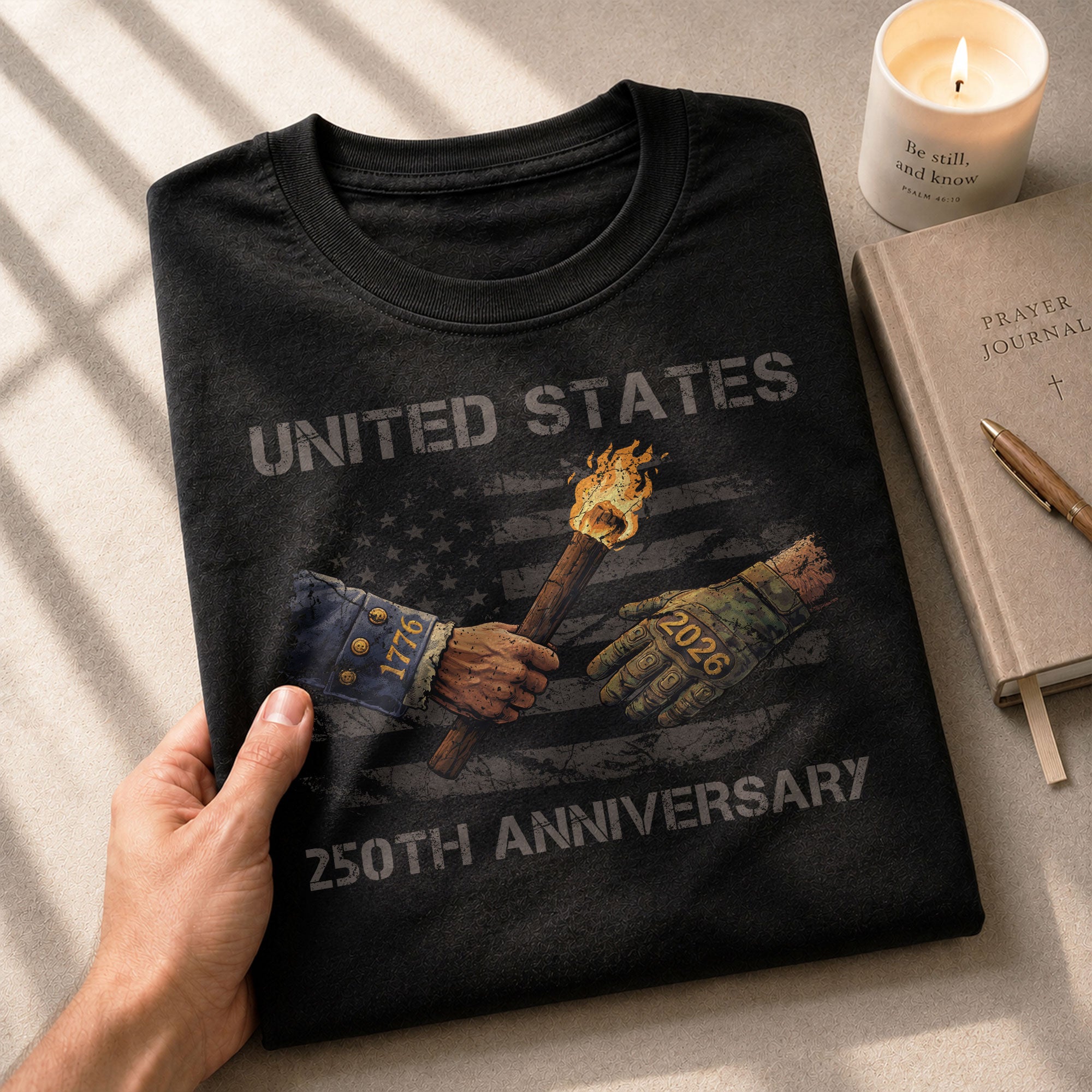 USA 250th Anniversary 250 Years Shirt 1776-2026 Past and Present Torch of Freedom Patriotic - Rust Field Wear