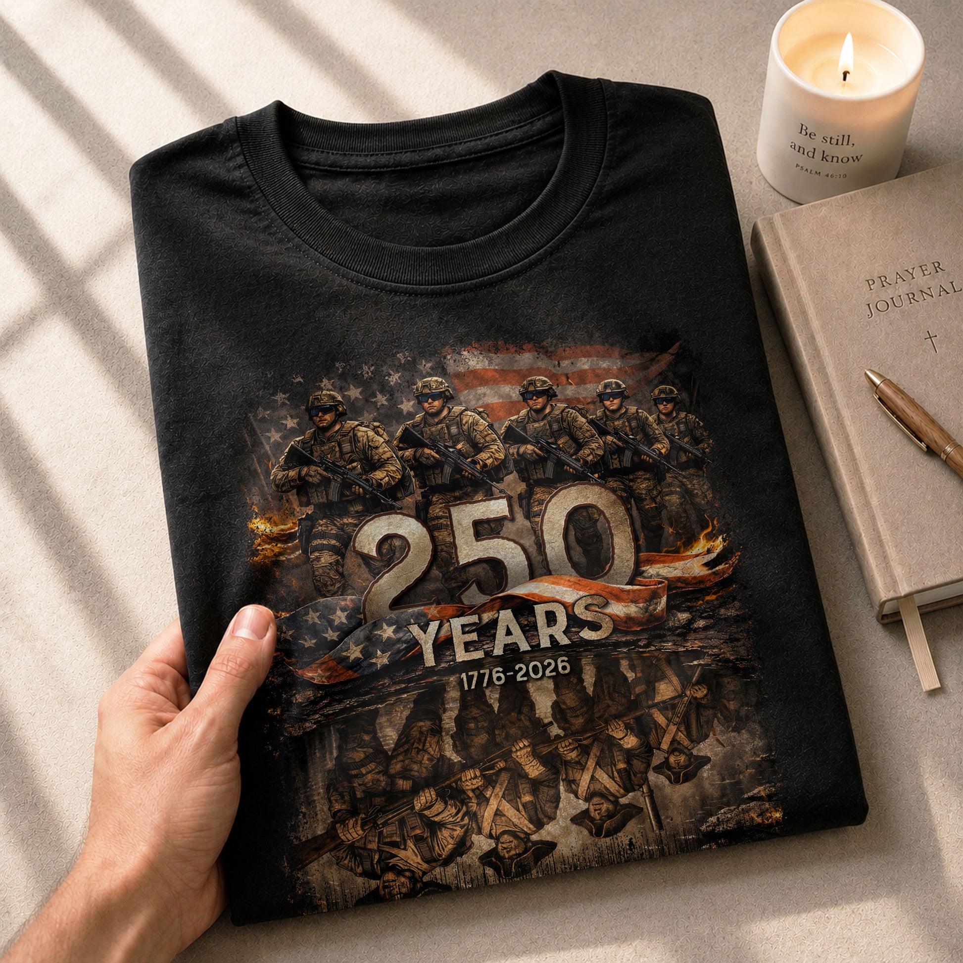 USA 250th Anniversary 250 Years Shirt 1776-2026 Brothers in Arms Patriotic Soldier Heritage - Rust Field Wear