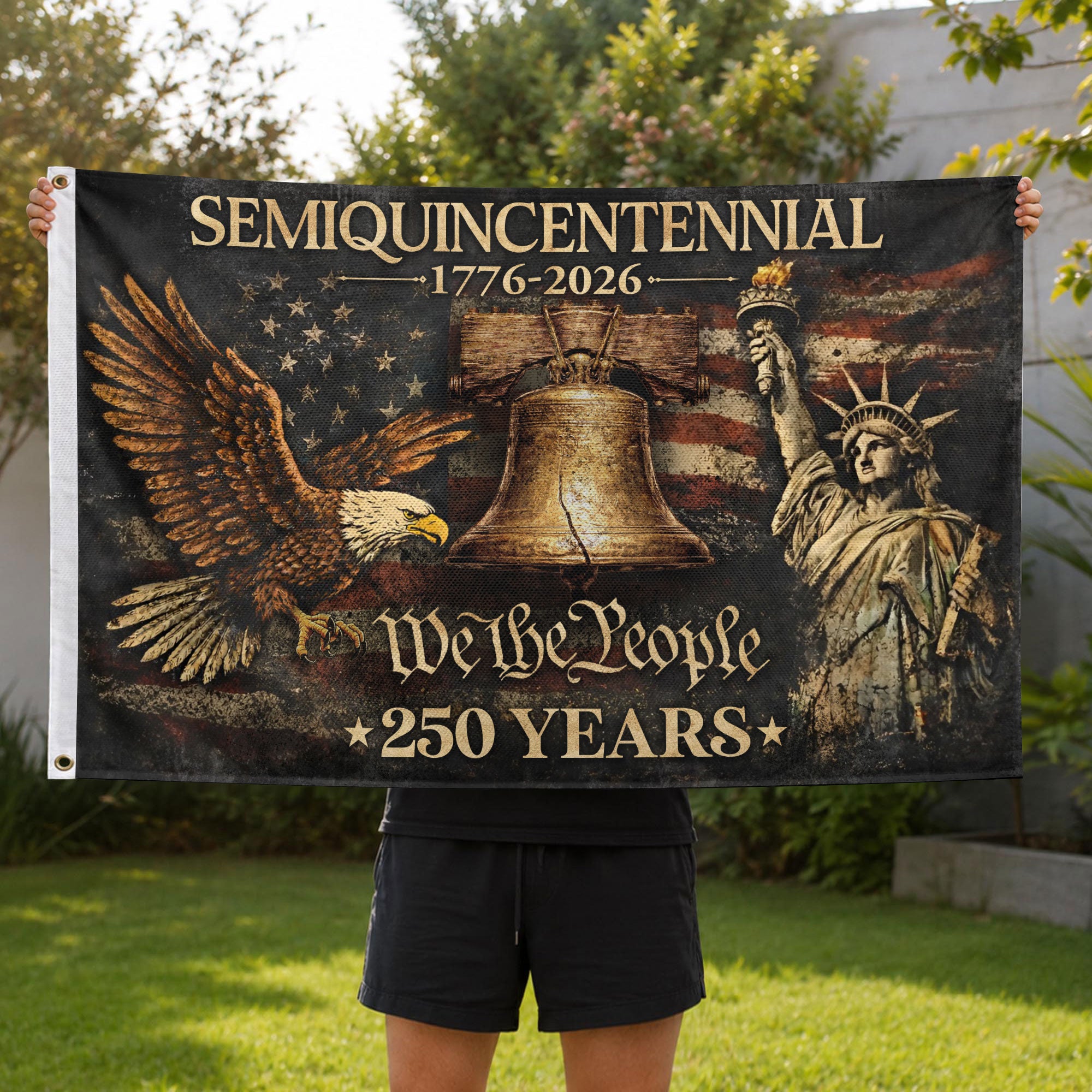 USA 250th Anniversary Flag 250 Years 1776-2026 We The People Liberty Freedom Patriotic
