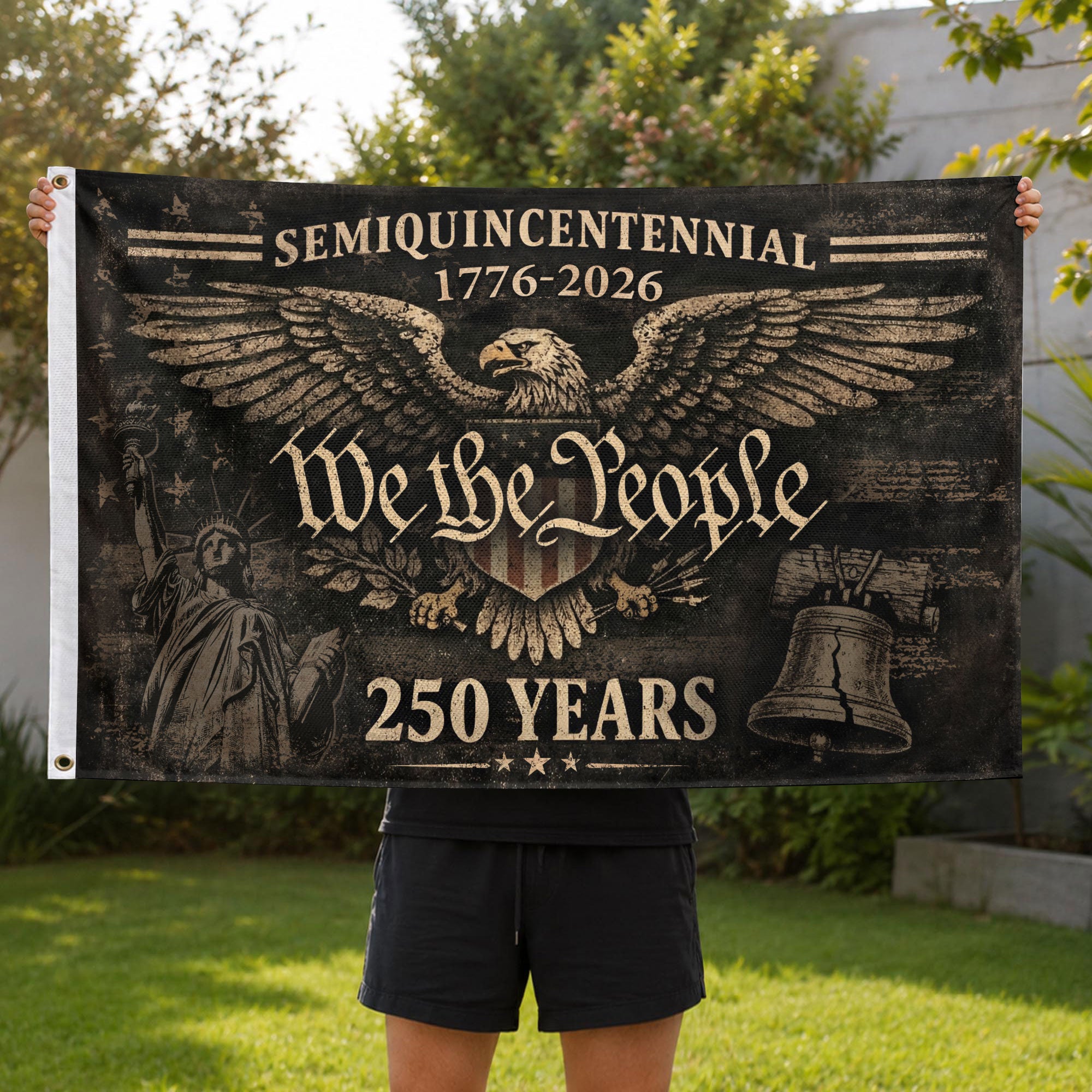 USA 250 Years Flag 1776-2026 We The People American Heritage Eagle Strength Patriotic