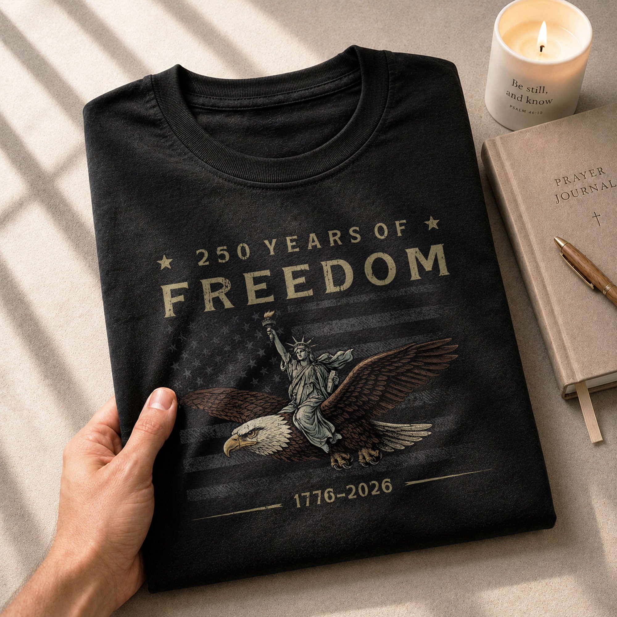 USA 250th Anniversary Shirt 250 Years of Freedom 1776-2026 We The People Eagle Lady Liberty Patriotic - Rust Field Wear