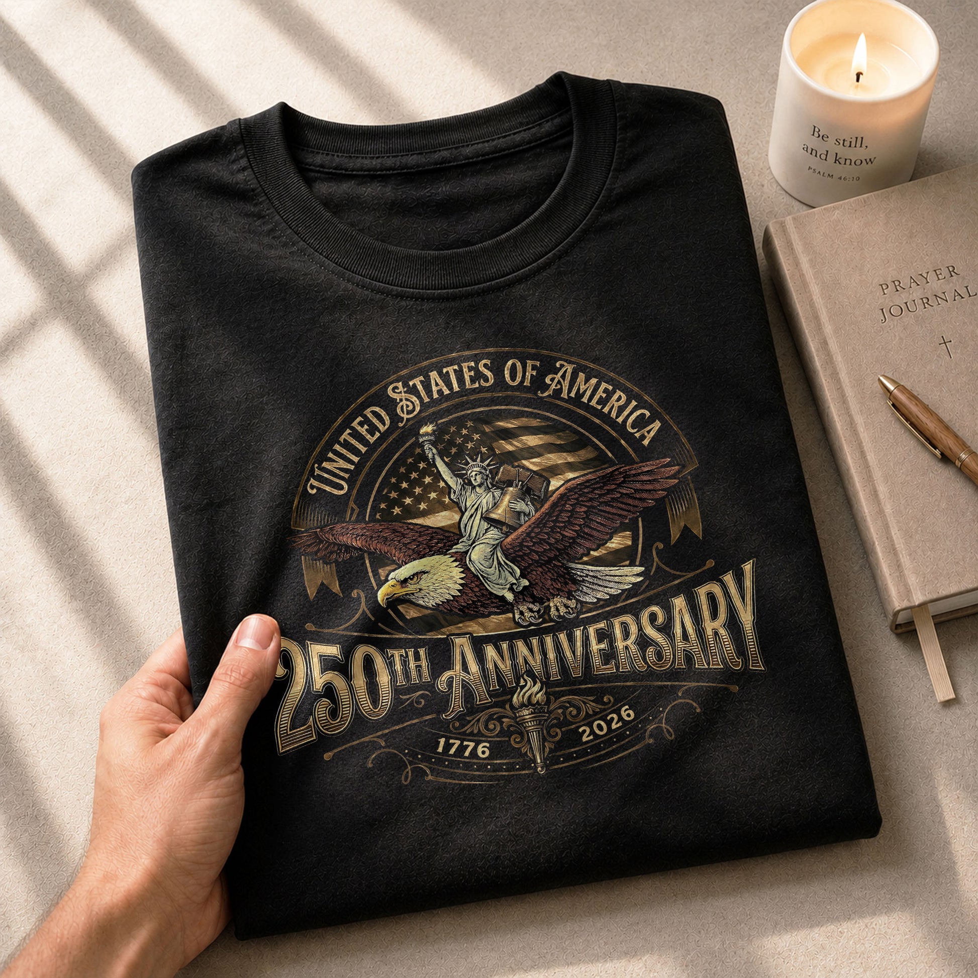 USA 250th Anniversary Shirt 250 Years 1776-2026 Retro Vintage American Emblem Eagle Liberty - Rust Field Wear