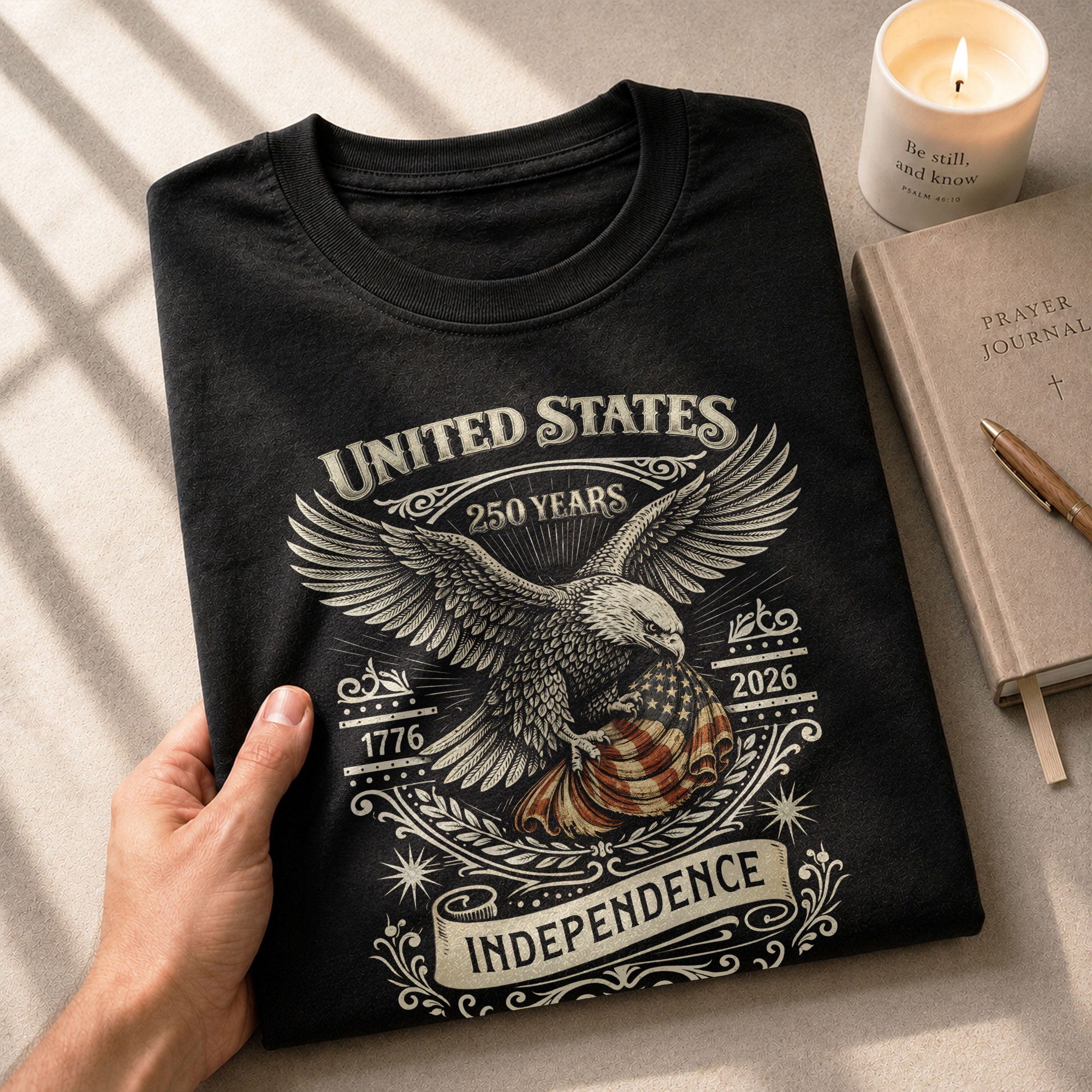 USA 250th Anniversary Shirt 1776-2026 American Flag Eagle Patriotic Mens - Rust Field Wear
