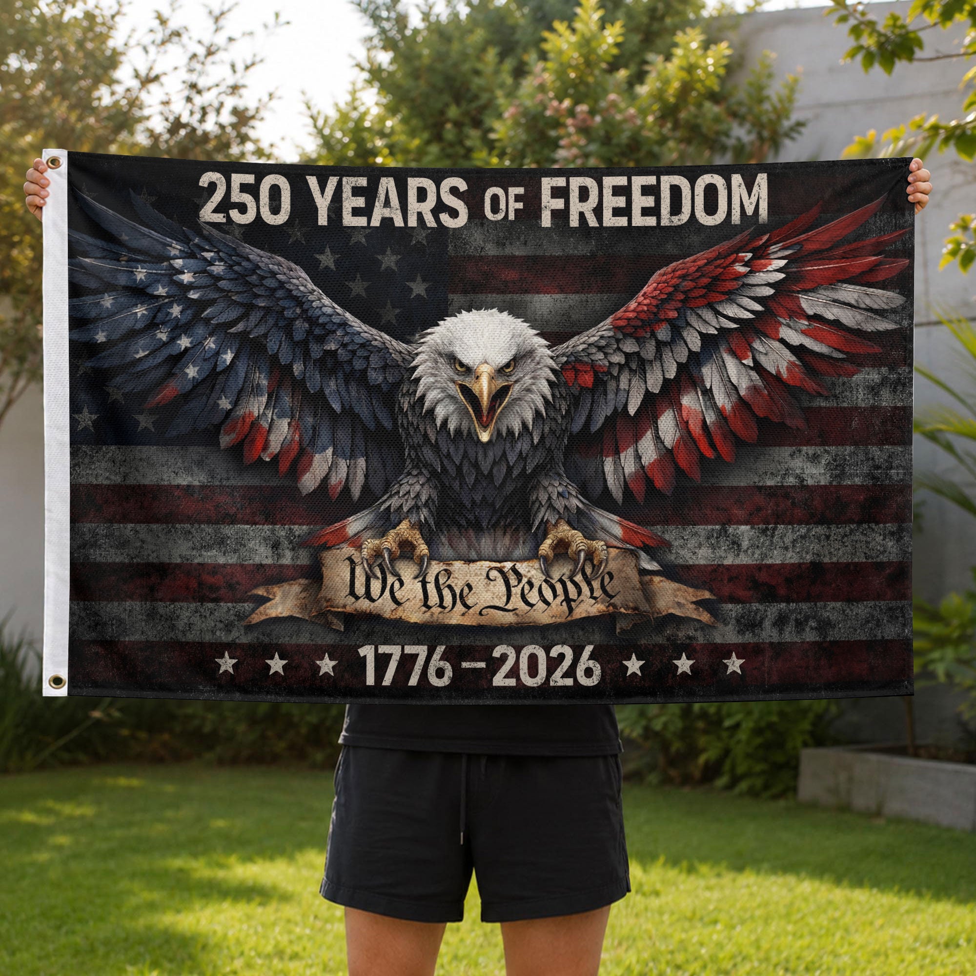 USA 250th Anniversary Flag 1776-2026 Double-Sided Patriotic 250 Years of Freedom We The People Semiquincentennial