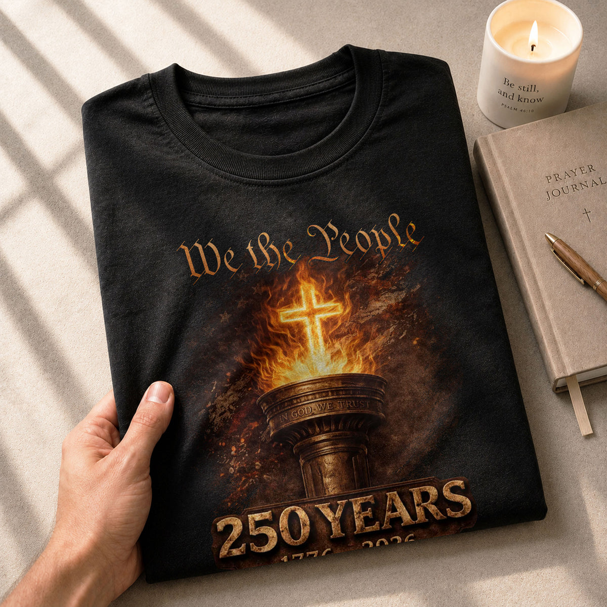 USA 250 Years Christian Freedom Heritage Shirt Patriotic Faith Apparel - Rust Field Wear