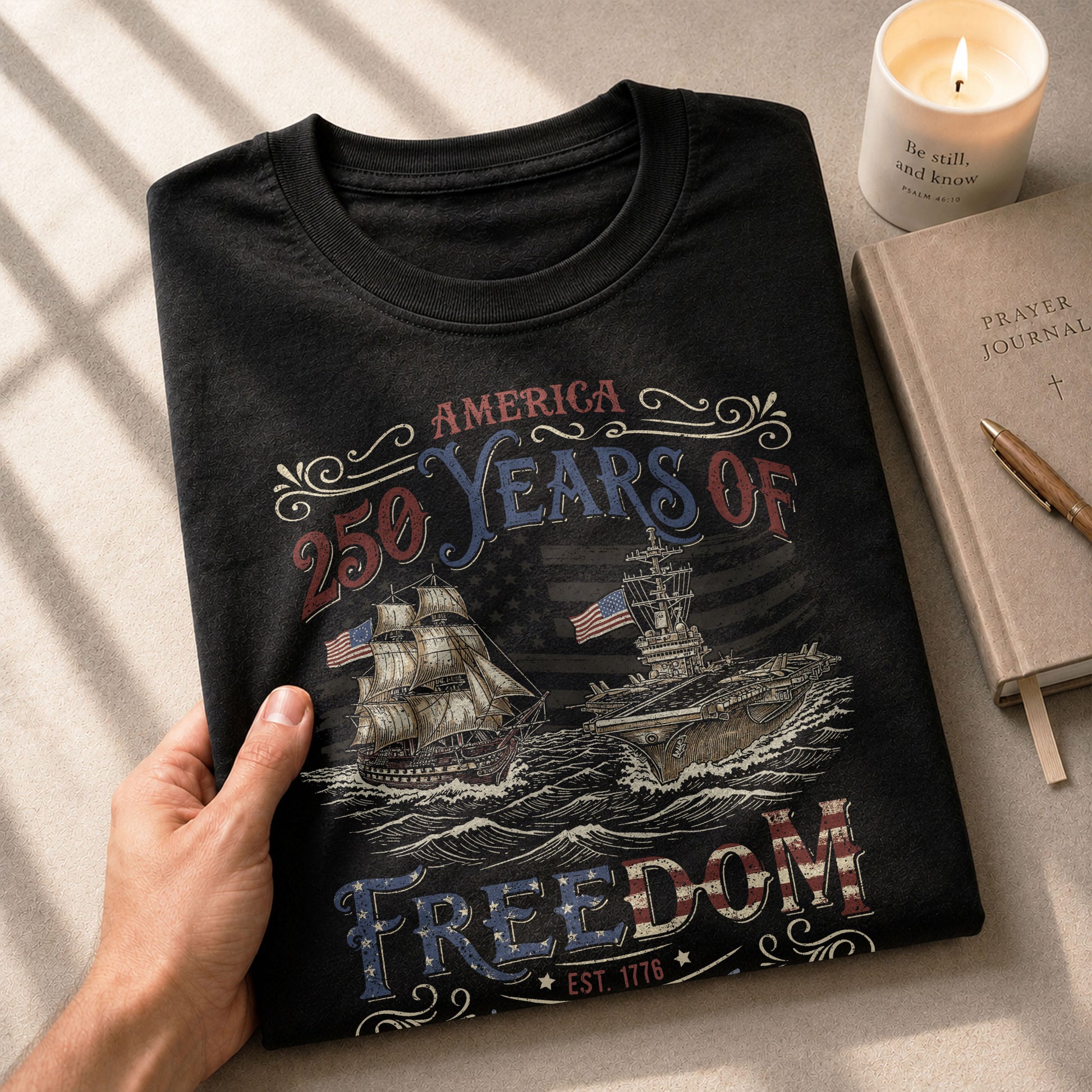USA Patriotic 250th Anniversary Shirt Freedom Heritage Since 1776 - Rust Field Wear