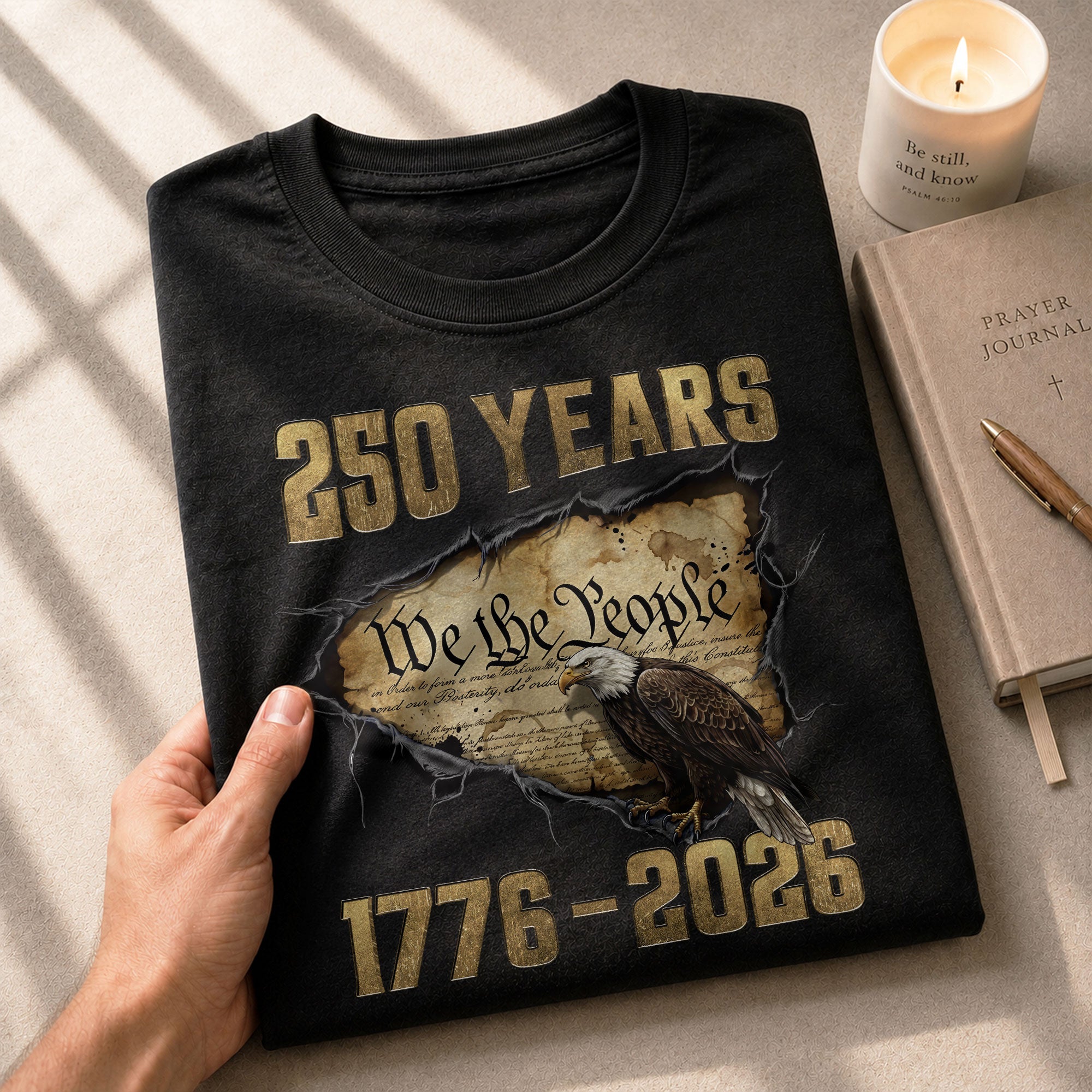 USA 250th Anniversary Shirt 1776–2026, Freedom Past and Present - Rust Field Wear