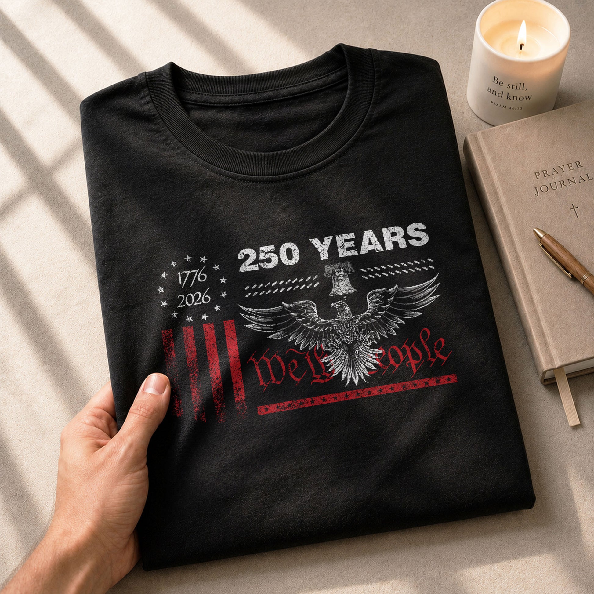 USA 250th Anniversary T-Shirt 250 Years 1776-2026 Eagle Liberty Bell Patriotic American Apparel - Rust Field Wear