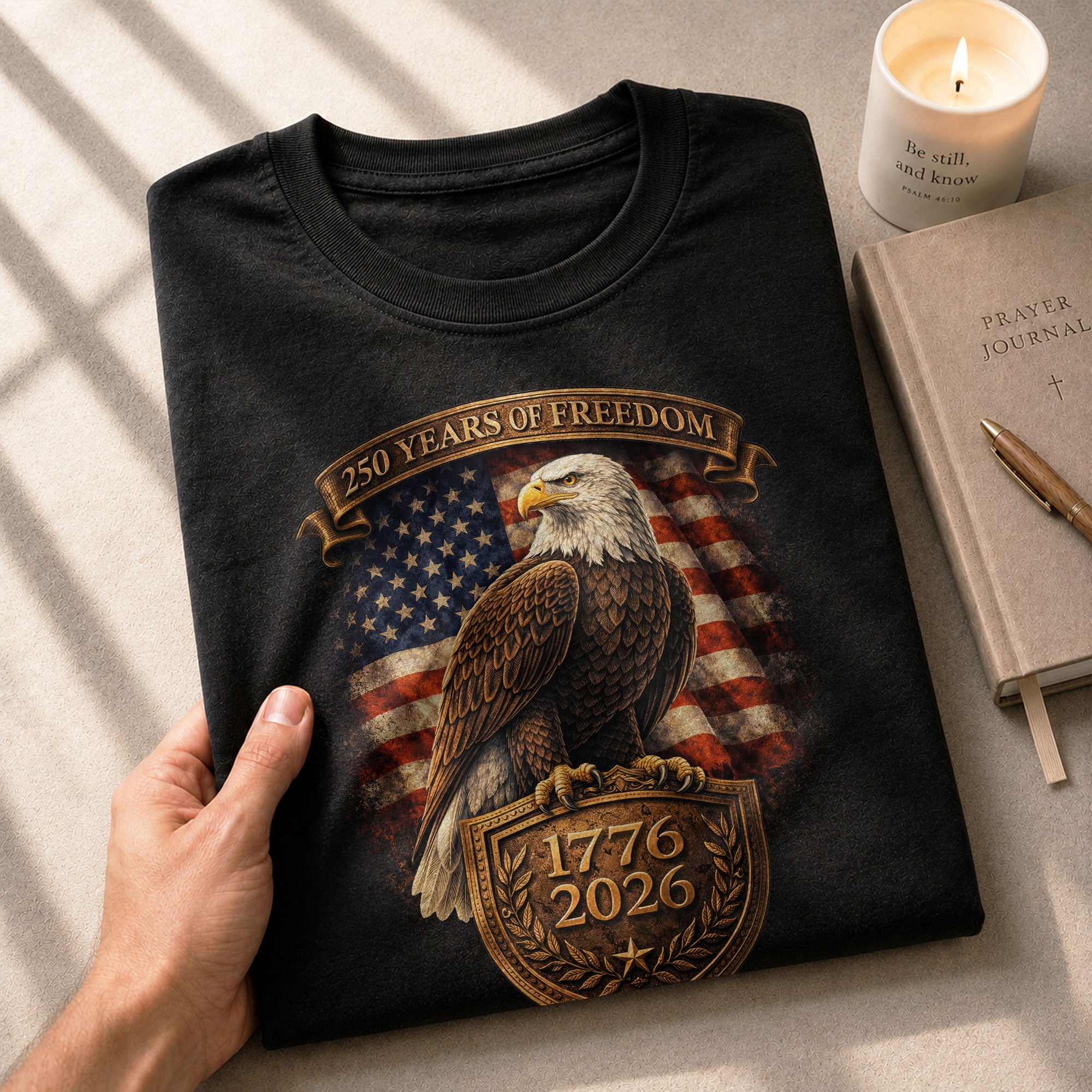USA Eagle 250th Anniversary Patriotic Shirt Freedom Tee - Rust Field Wear
