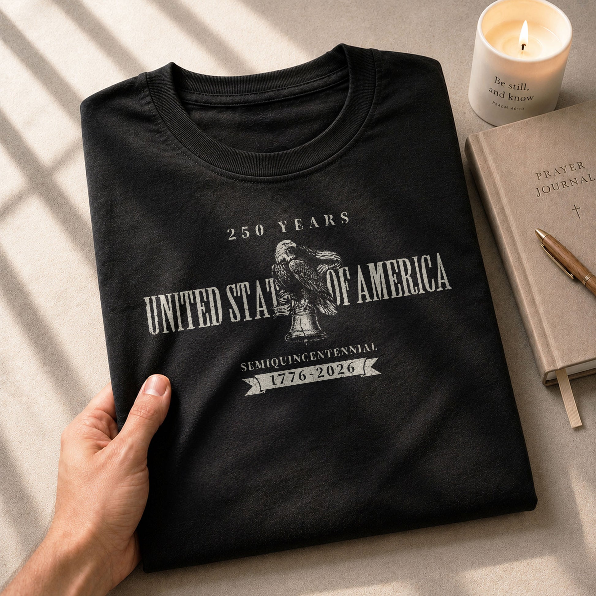 250 Years America Anniversary T-Shirt 1776-2026 - Patriotic Eagle & Distressed US Flag Men’s Anniversary Shirt - Rust Field Wear