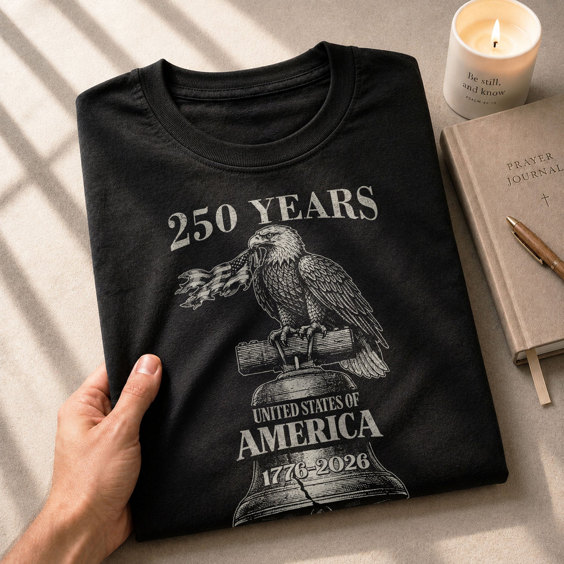 USA 250 Years Vintage T-Shirt 1776-2026 Patriotic Eagle Flag Liberty Bell Men’s Tee - Rust Field Wear
