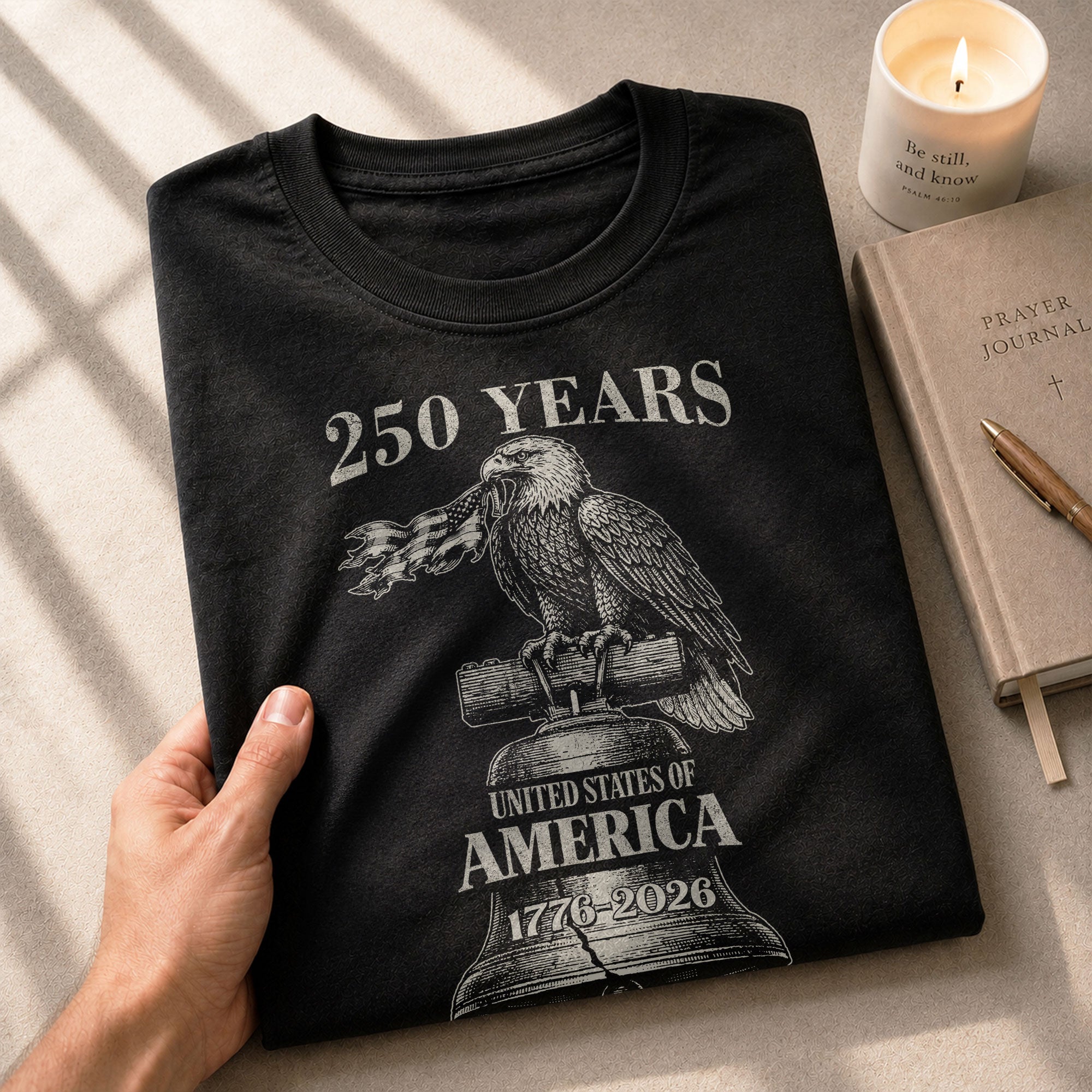USA 250 Years Vintage T-Shirt 1776-2026 Patriotic Eagle Flag Liberty Bell Men’s Tee - Rust Field Wear