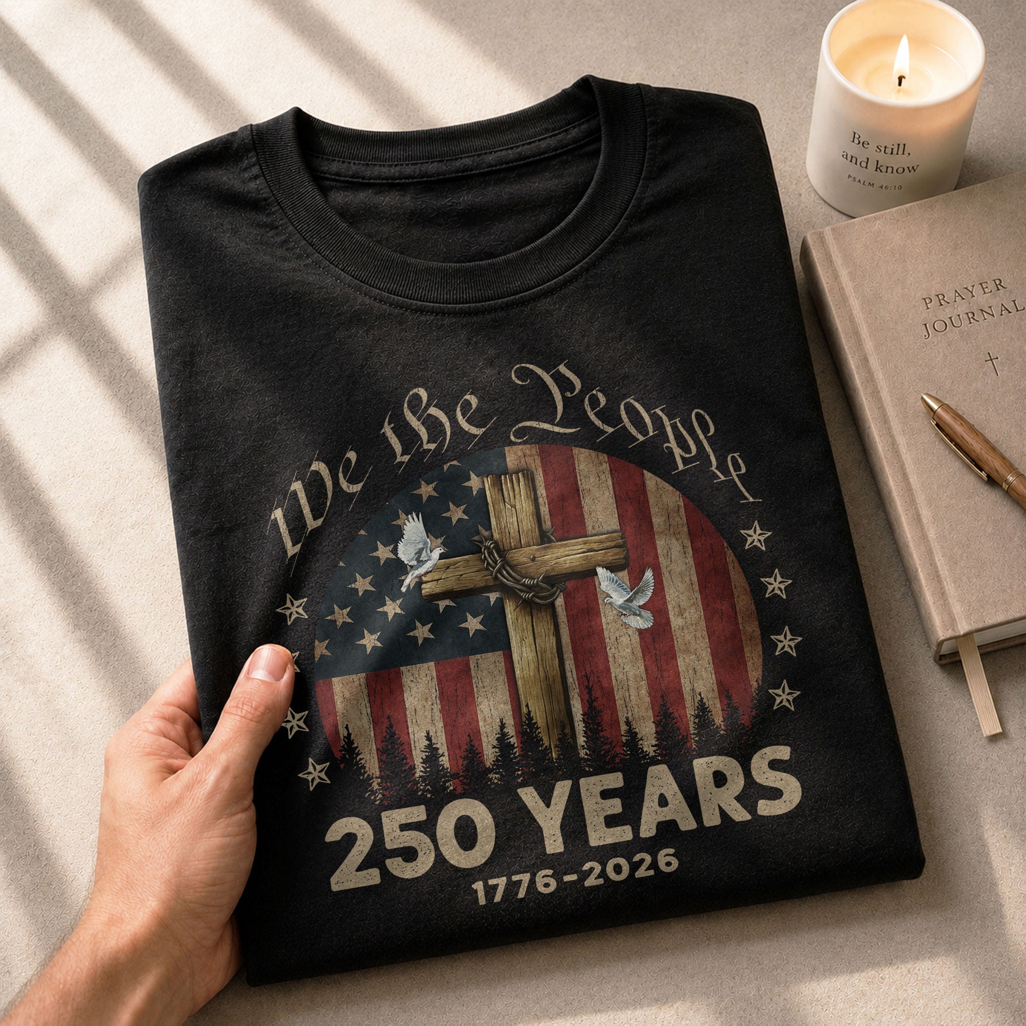 Christian Patriotic USA Shirt 250 Years Independence Tribute 1776–2026 - Rust Field Wear