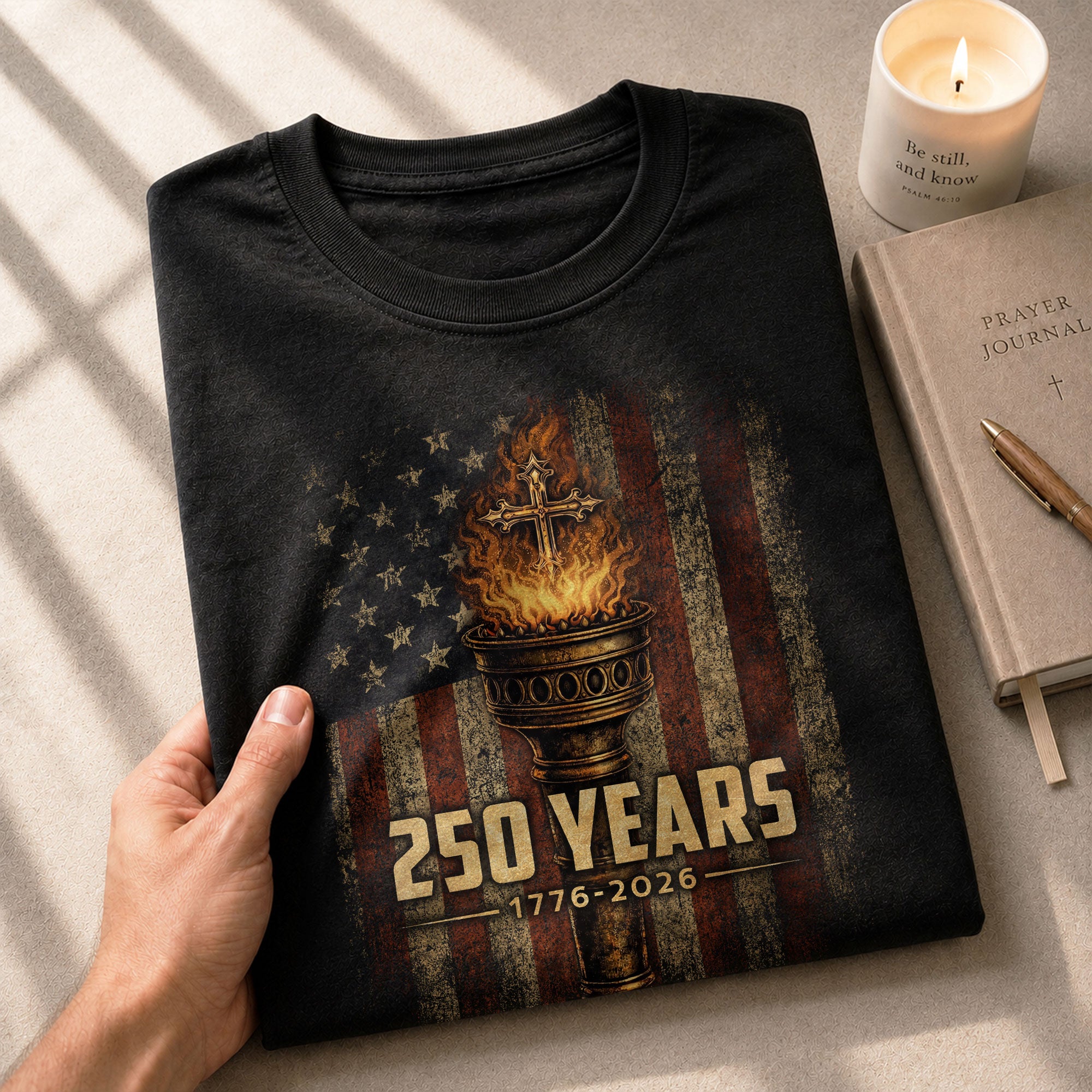 Christian Heritage USA Shirt 250th Independence Celebration Since 1776 - Rust Field Wear