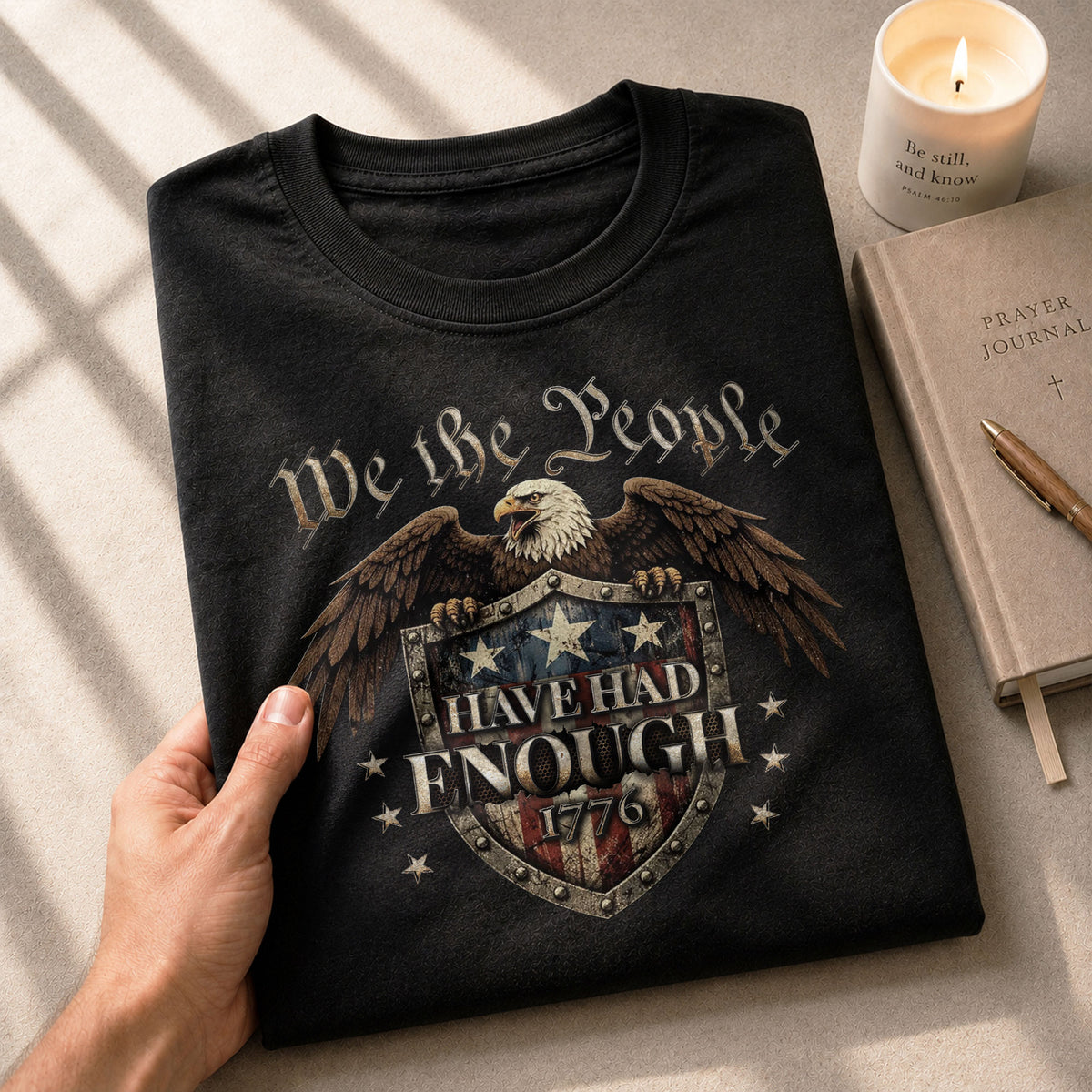 We The People Have Had Enough T-Shirt American Shield 1776 Patriotic Bold Statement Graphic Tee - Rust Field Wear