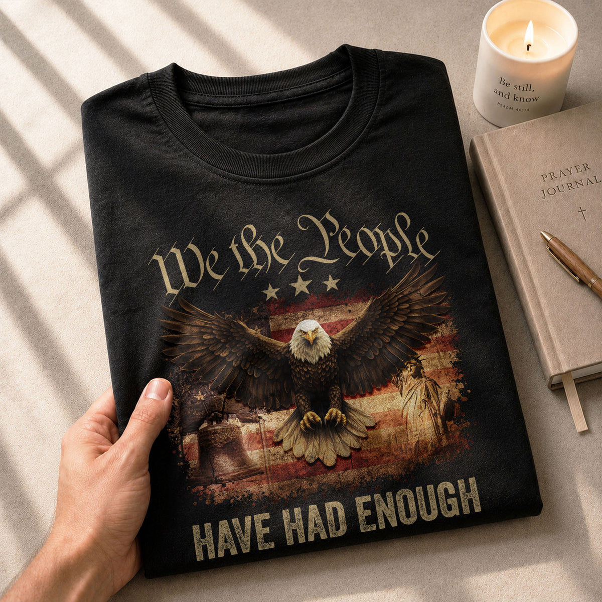 We The People Have Had Enough T-Shirt Patriotic Eagle Liberty Bell Statue of Liberty American Freedom Graphic Tee - Rust Field Wear