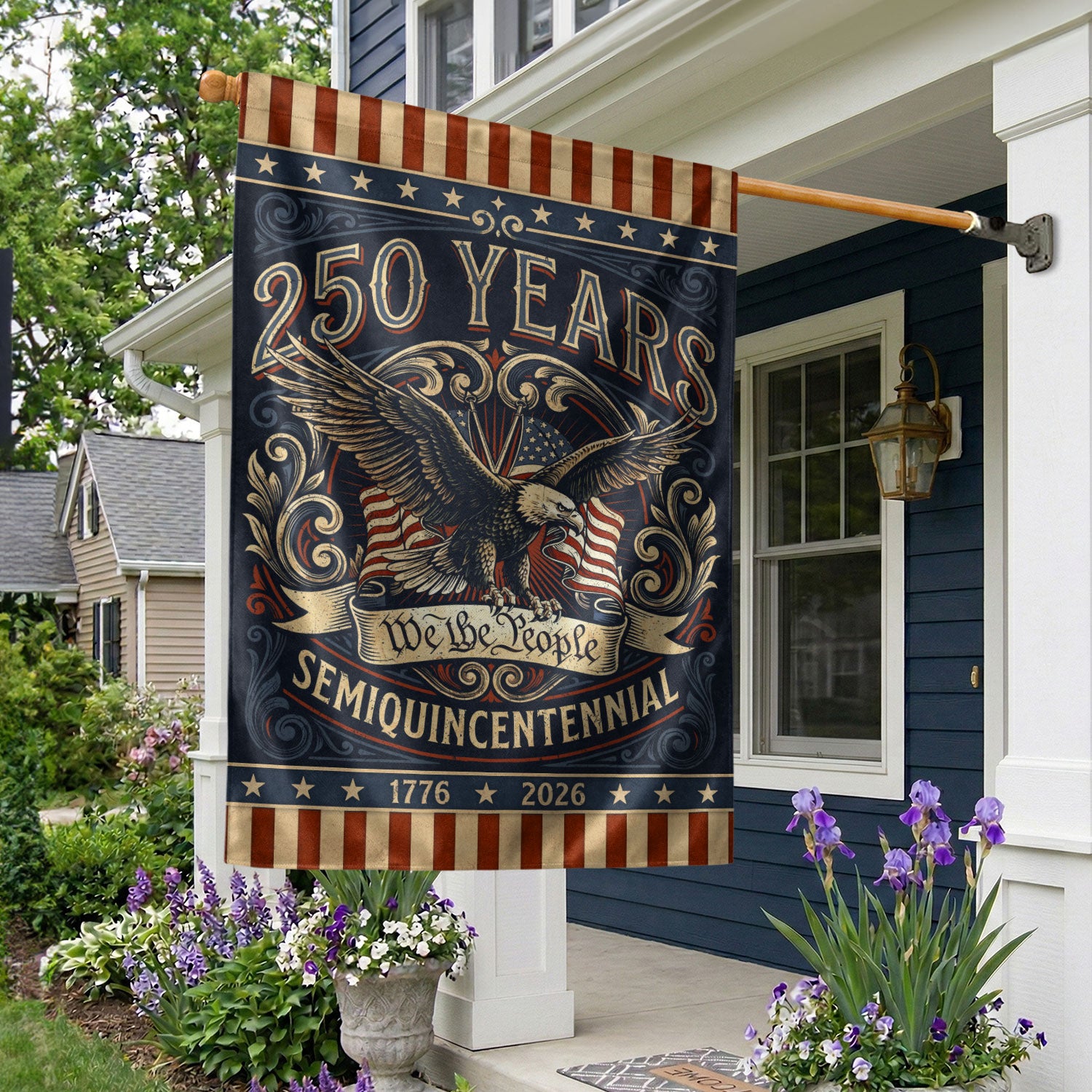 USA 250th Anniversary 1776–2026 House Flag – Retro We The People Bald Eagle Double Sided Printing
