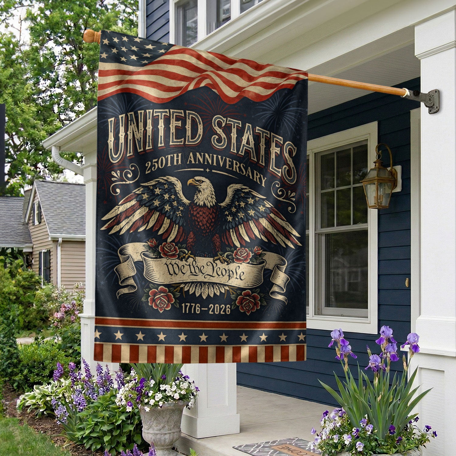 United States 250th Anniversary 1776-2026 Garden Flag – We The People Bald Eagle 250 Years of Liberty Double Sided Banner