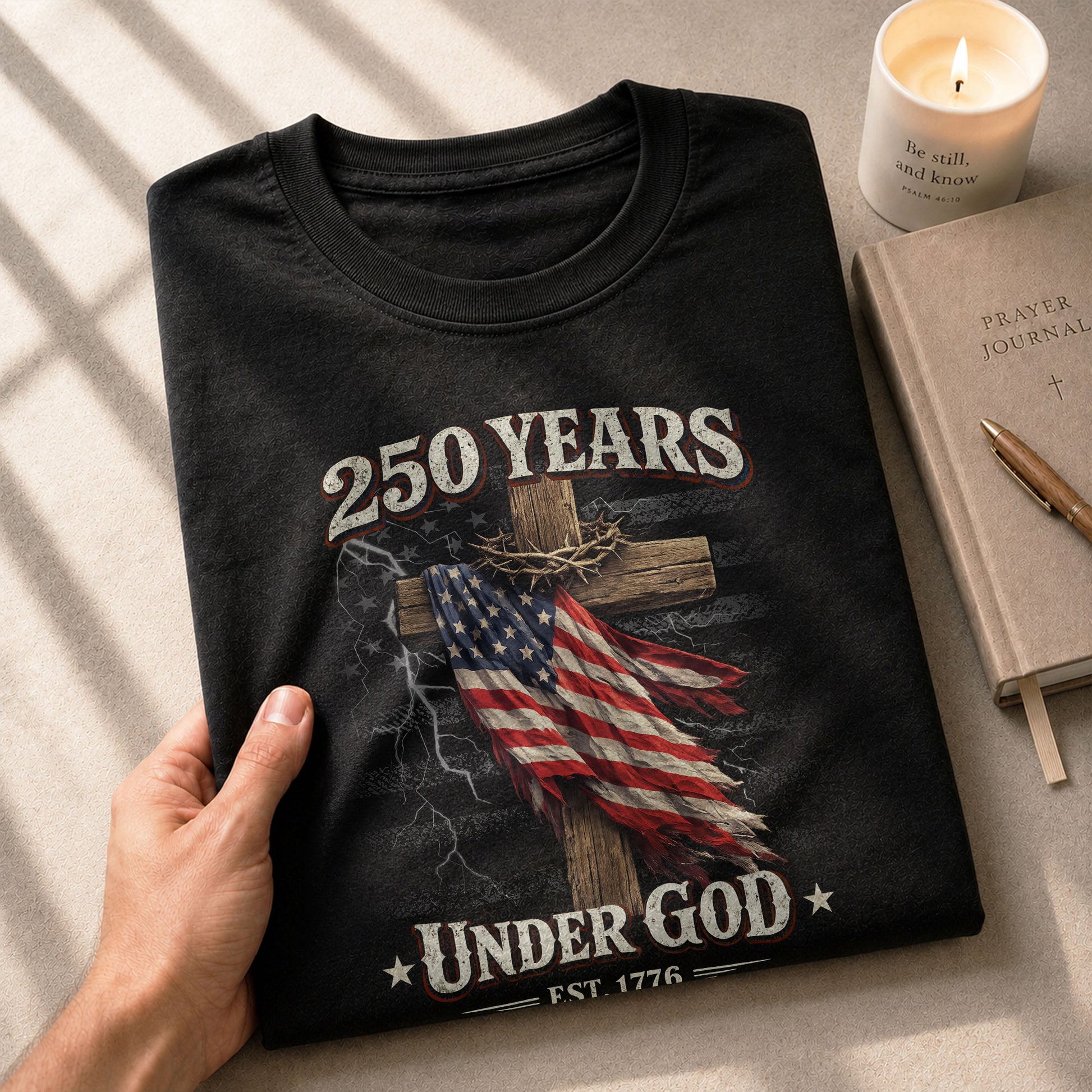 250 Years America Faith Freedom Legacy Christian T Shirt - One Nation Under God Tee - Rust Field Wear