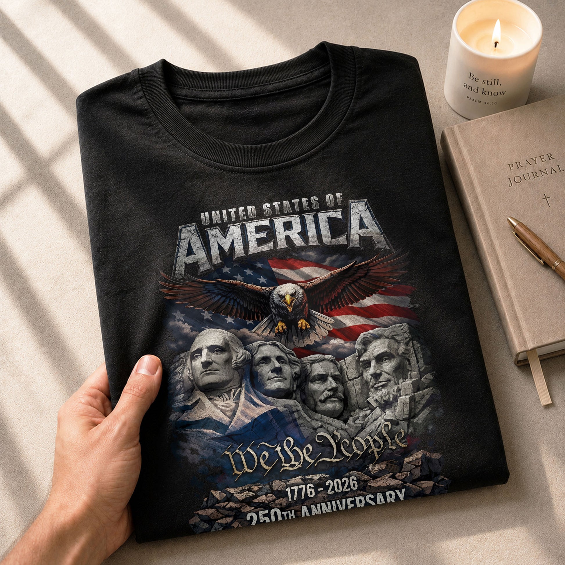 United States of America 1776–2026 – 250th Anniversary Founders & Eagle Graphic Tee - Rust Field Wear