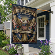USA 250th Anniversary 1776–2026 House Flag – Majestic Bald Eagle & Stars Stripes Double Sided Banner