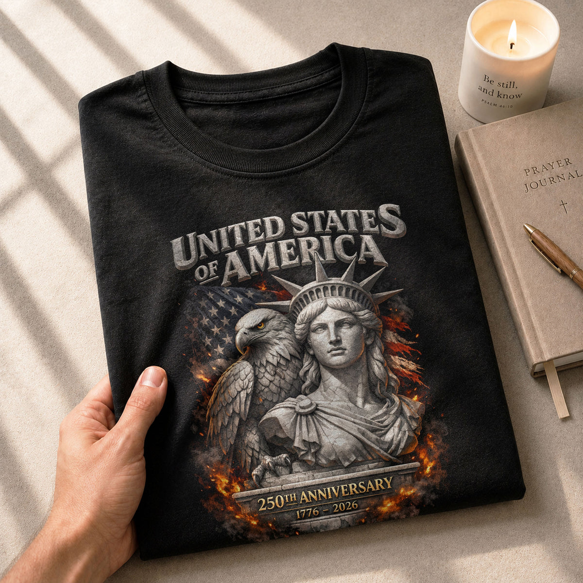 United States of America 250th Anniversary Shirt - Eagle & Lady Liberty 1776-2026 250 Years Tee - Rust Field Wear