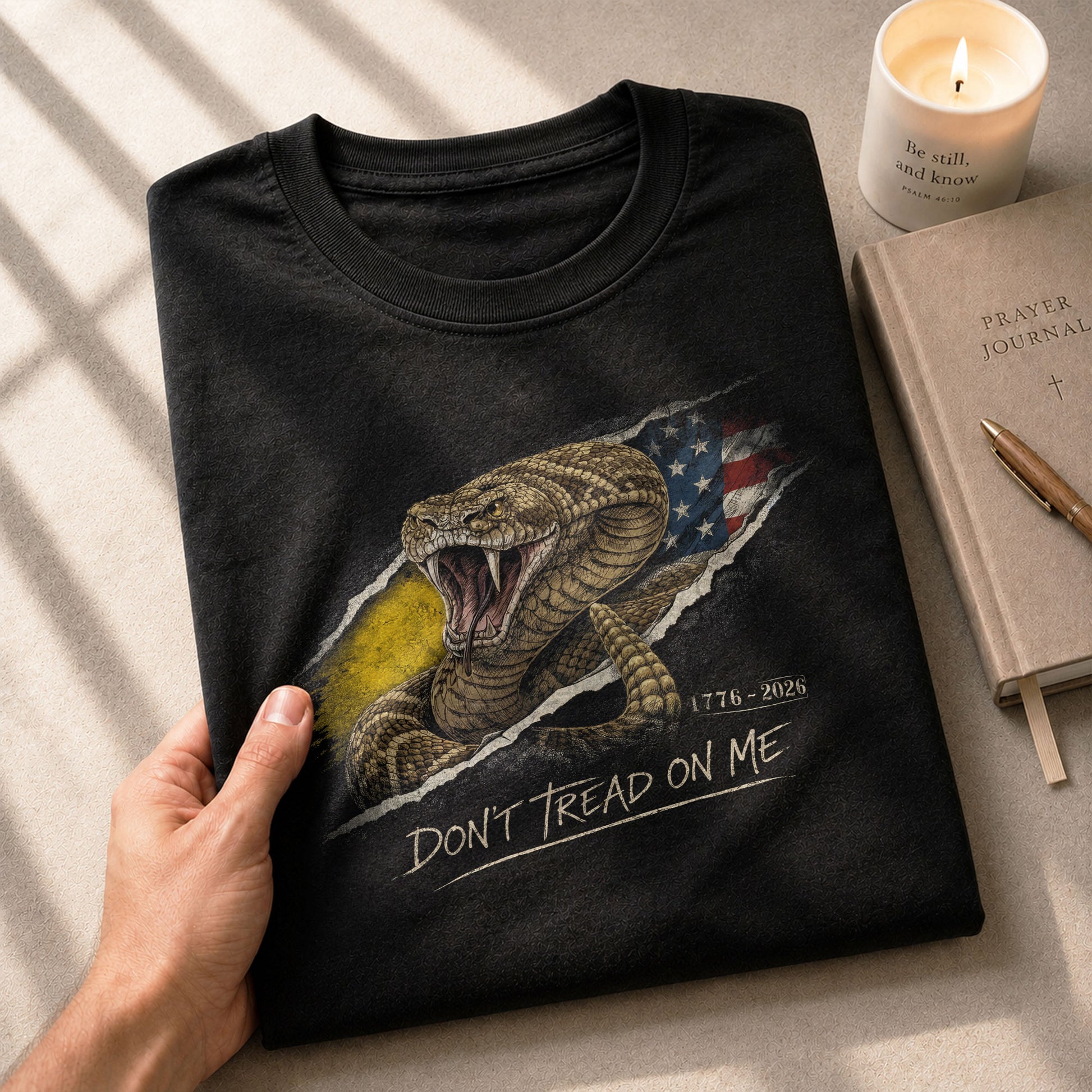 Don't Tread on Me America 250th Anniversary T-Shirt - 1776-2026 Gadsden Snake 250 Years Tee, Patriotic Freedom Shirt - Rust Field Wear