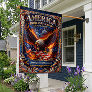 1776–2026 America 250th Anniversary House Flag – Bald Eagle & US Capitol Statue of Liberty Double Sided Banner