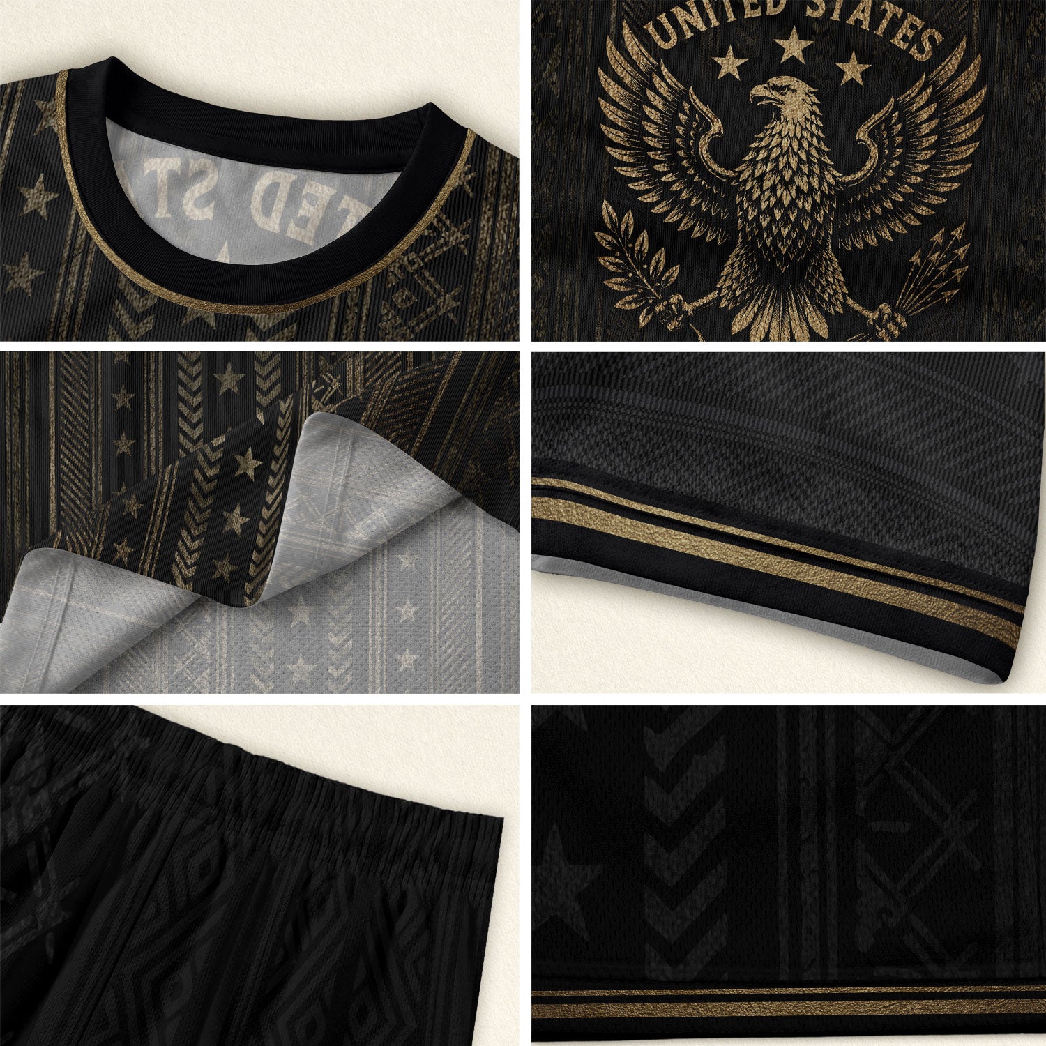 Black USA Soccer Shirt Golden Eagle Emblem United States National Team Fan Jersey Gift Tee