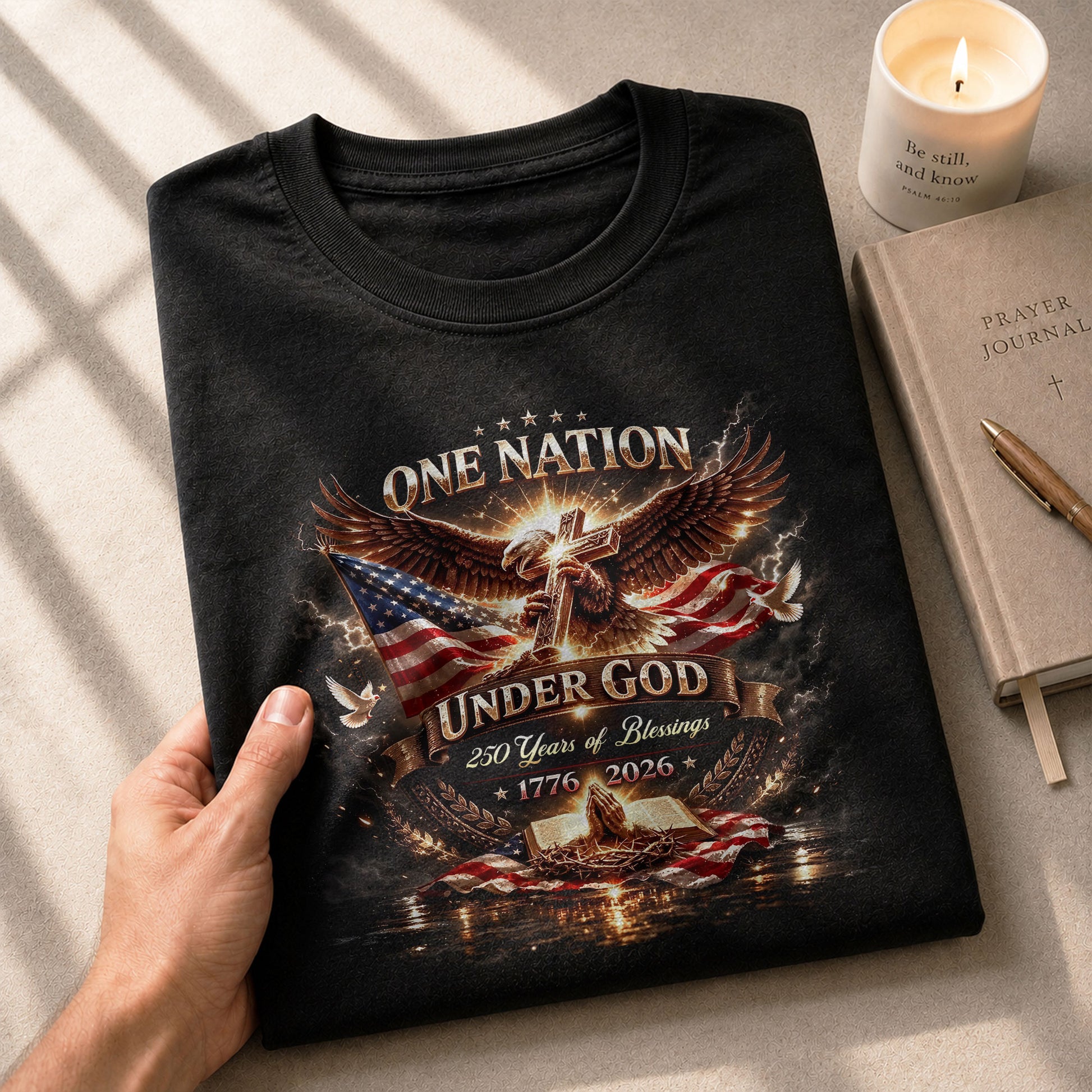 250 Years of Blessings 1776-2026 250 Years Anniversary T-Shirt – Patriotic Flag Freedom 1776 Bootleg Style Shirt - Rust Field Wear