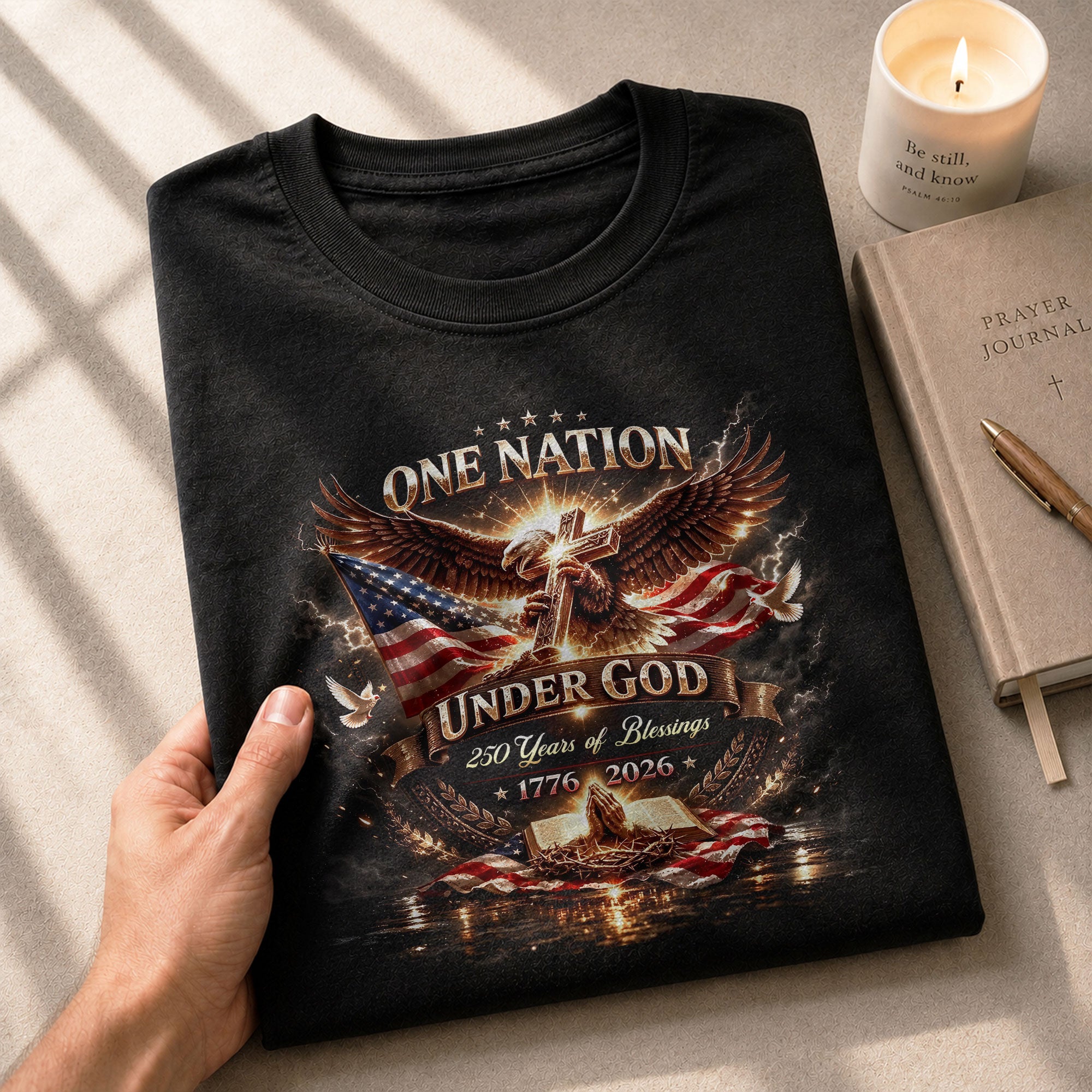 250 Years of Blessings 1776-2026 250 Years Anniversary T-Shirt – Patriotic Flag Freedom 1776 Bootleg Style Shirt - Rust Field Wear