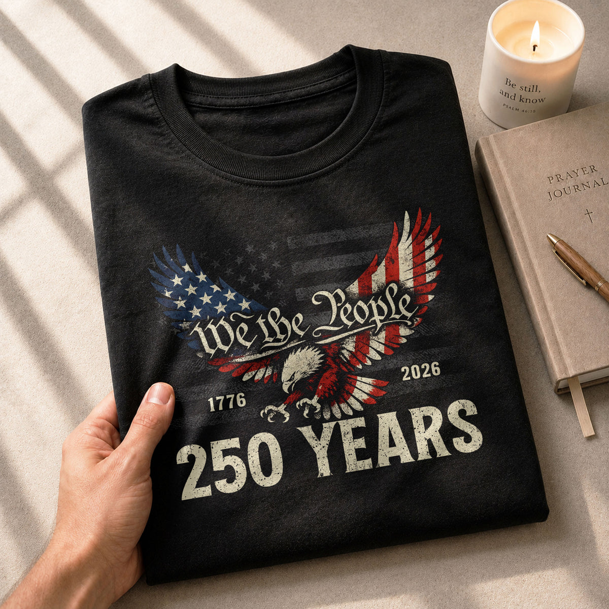 America 250th Anniversary T-Shirt 1776-2026 – We The People & Eagle Freedom Tee - Rust Field Wear
