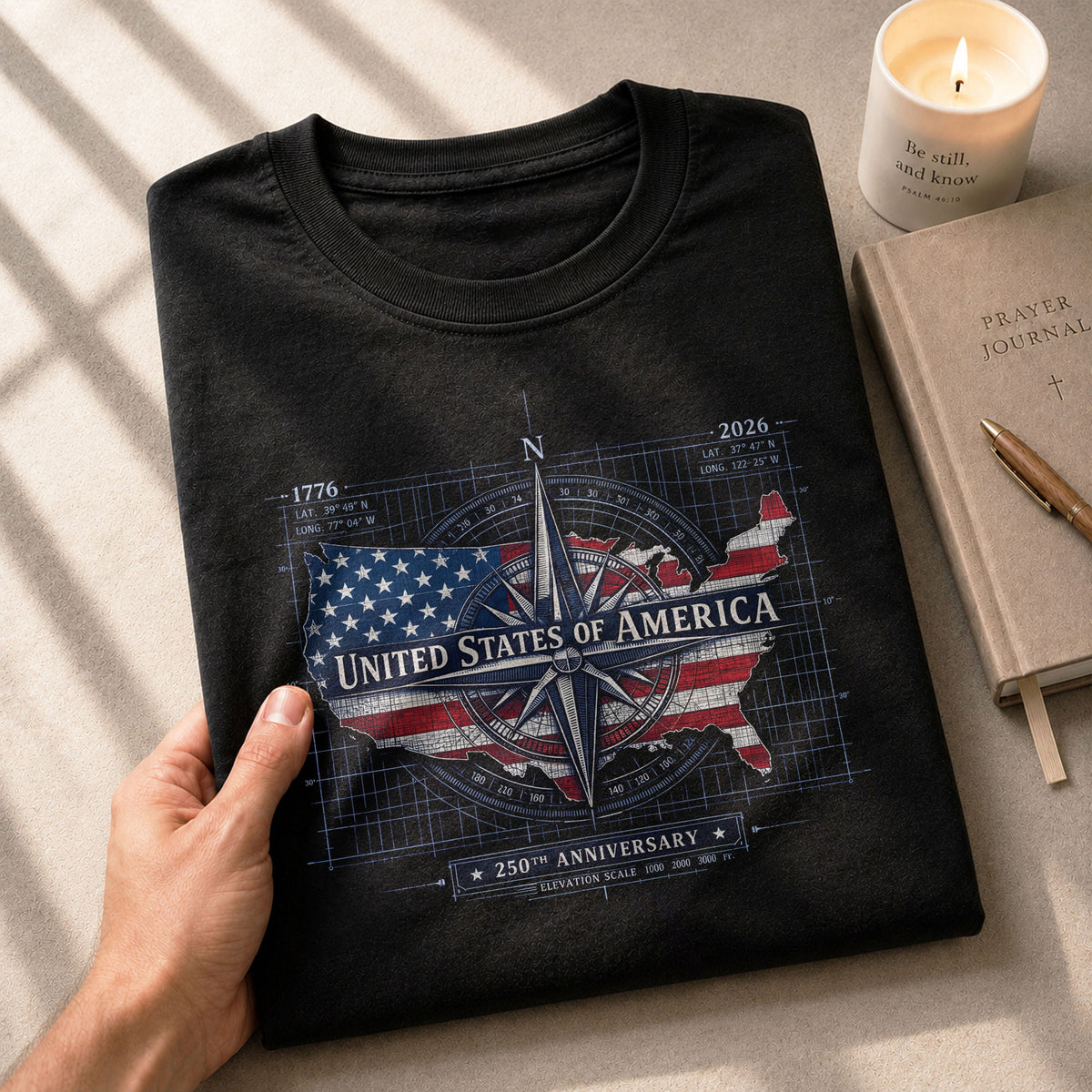 250th Anniversary USA Shirt 1776-2026 – Patriotic US Flag Freedom Tee, American Birthday Mens T-Shirt - Rust Field Wear