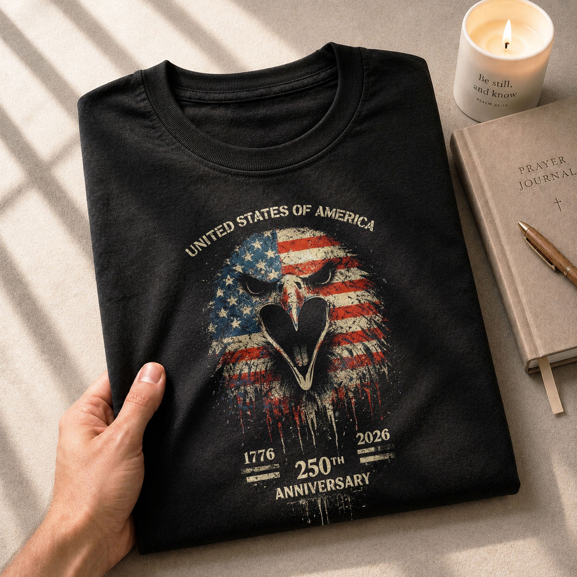 USA 250th Anniversary 1776-2026 T-Shirt – America Flag Eagle Patriotic Freedom Shirt - Rust Field Wear