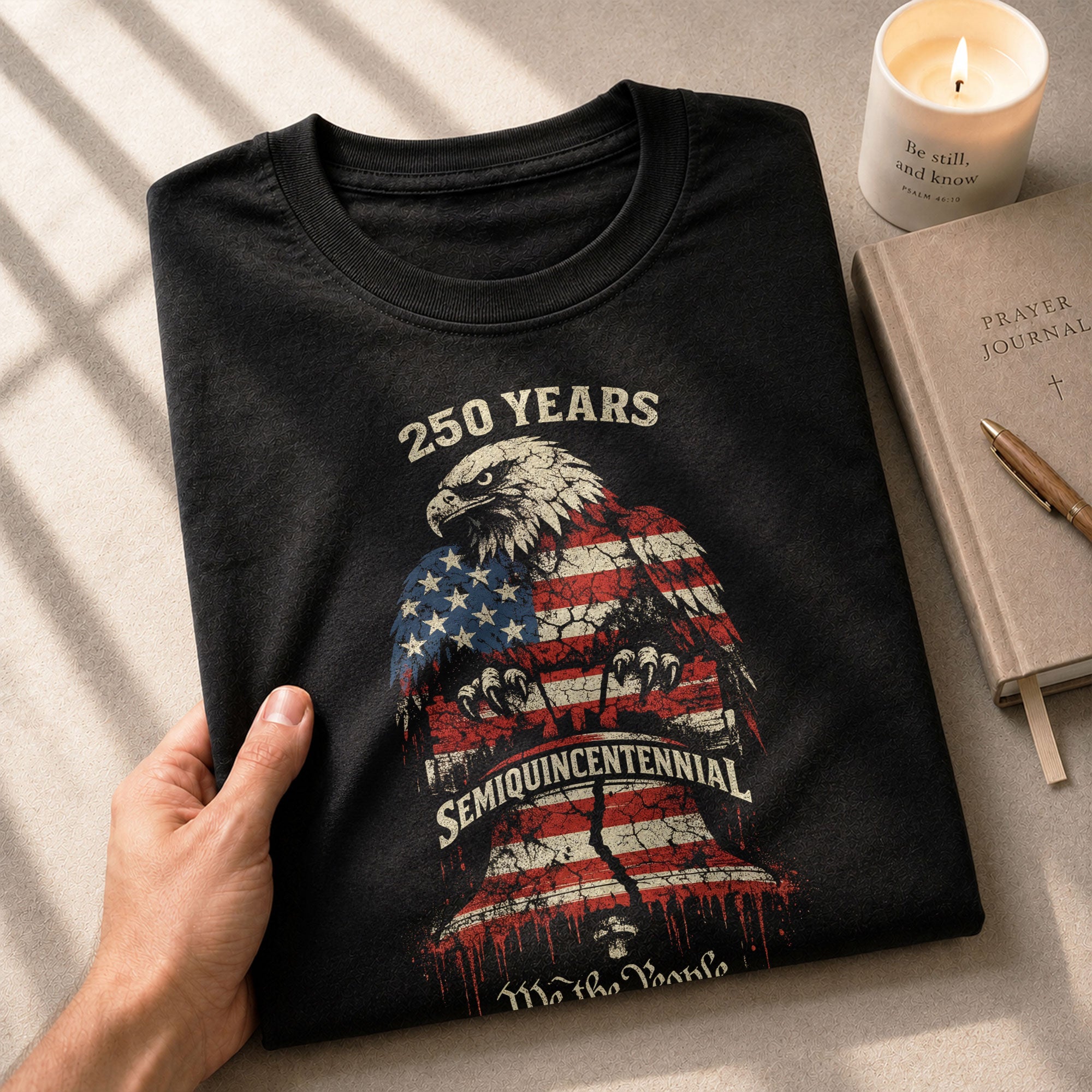 1776-2026 America 250th Anniversary T-Shirt – Liberty Bell & Eagle We The People Patriotic Mens Tee - Rust Field Wear