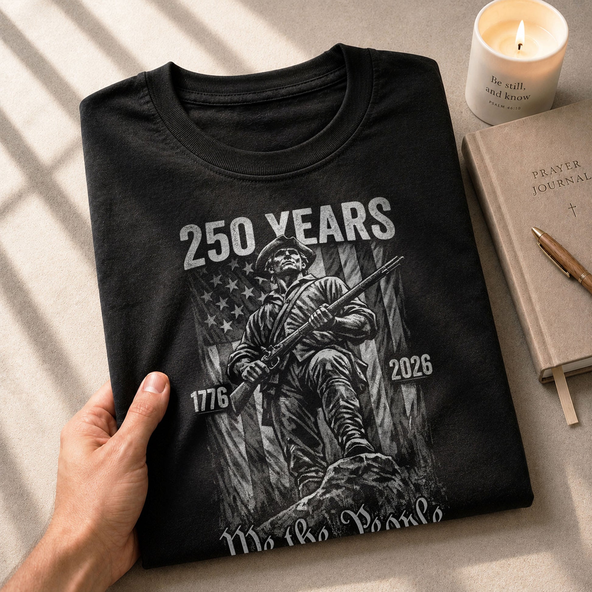 American Revolution 250th Anniversary 1776-2026 T-Shirt – We The People Minuteman Patriotic USA 250 Years Tee - Rust Field Wear