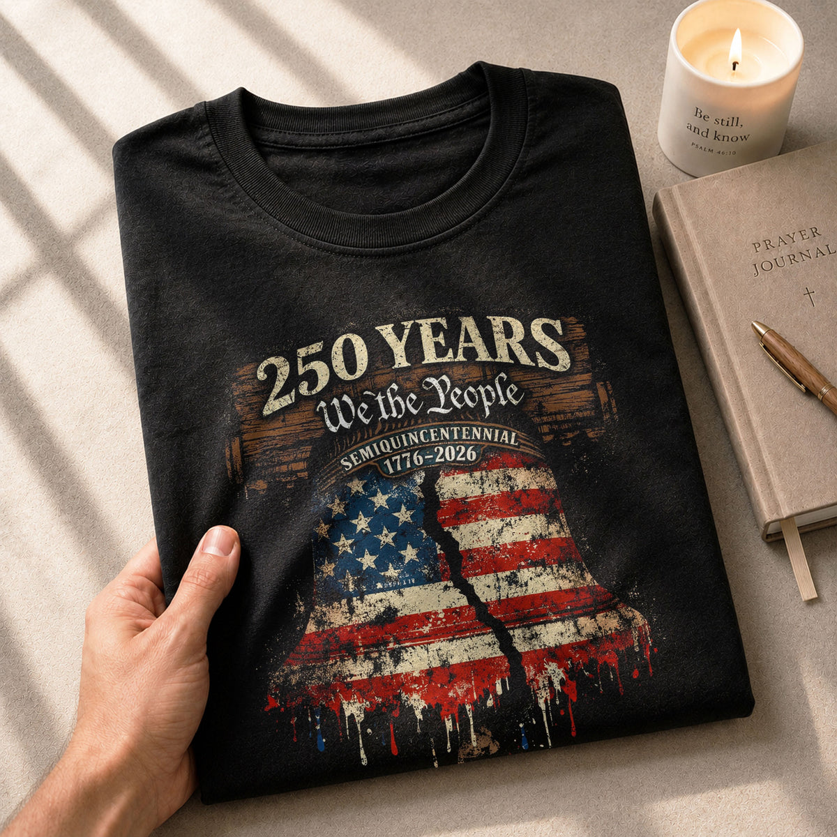 America 250th Anniversary 1776-2026 T-Shirt – We The People 250 Years Liberty Bell Patriotic Tee - Rust Field Wear