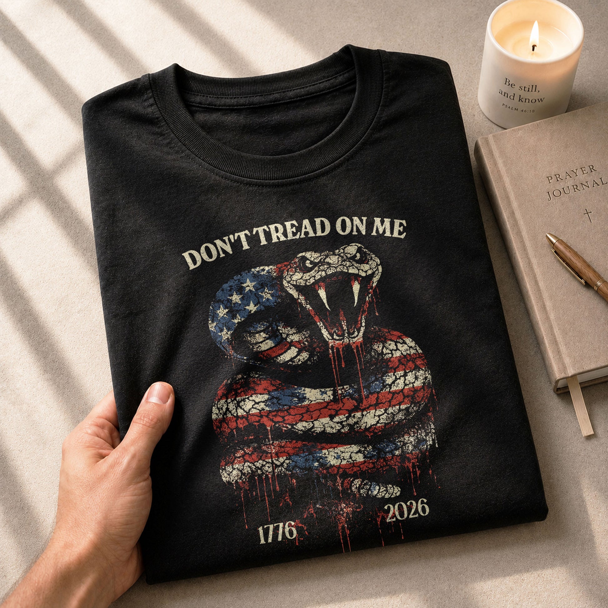America 250th Anniversary 1776-2026 T-Shirt – Don’t Tread On Me Patriotic Snake 250 Years of Liberty Tee - Rust Field Wear