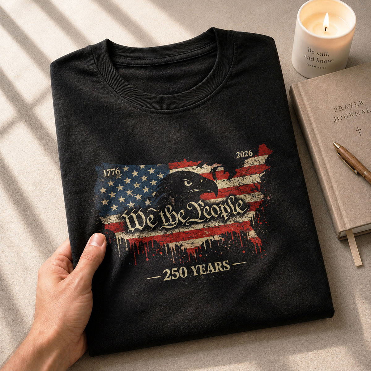 USA 250th Anniversary 1776-2026 T-Shirt – USA Map & Eagle We The People Patriotic Shirt - Rust Field Wear