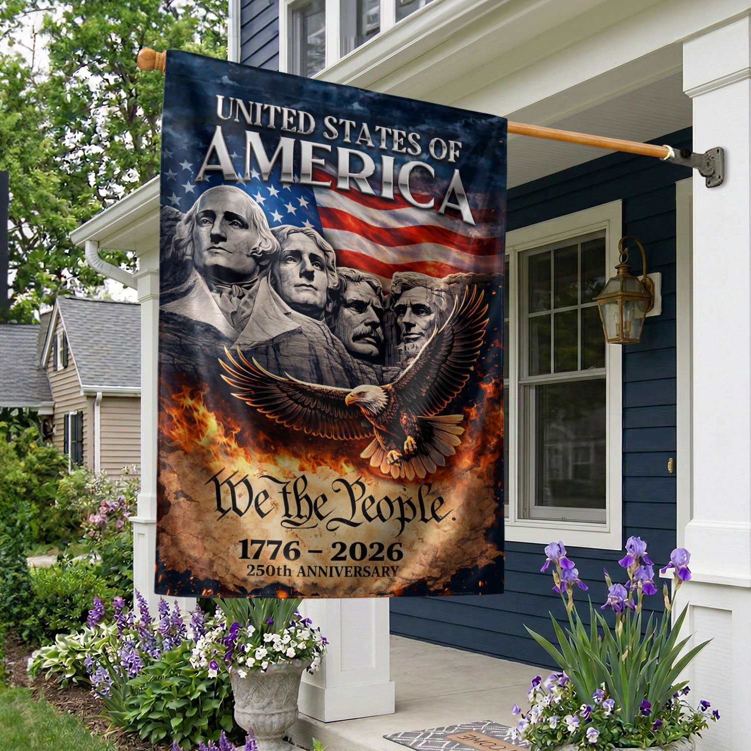 USA 250th Anniversary Flag 1776-2026 – 250 Years American Anniversary Patriotic House Flag Outdoor Yard Decoration