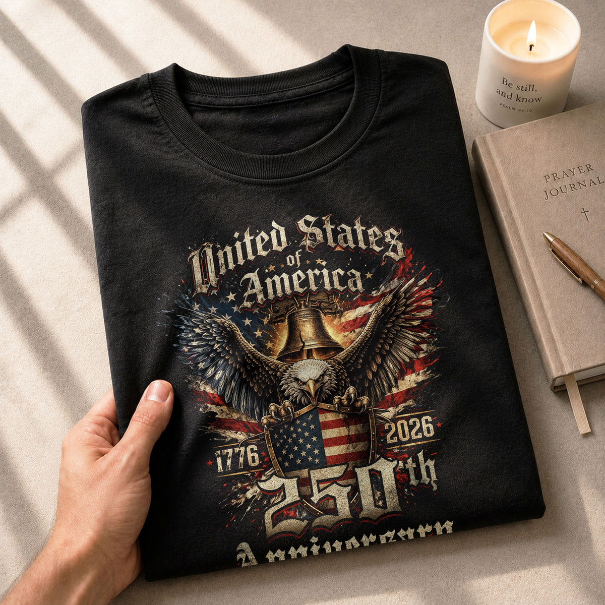 American Eagle 250th Anniversary T-Shirt 1776–2026 Patriotic Independence Graphic Tee - Rust Field Wear