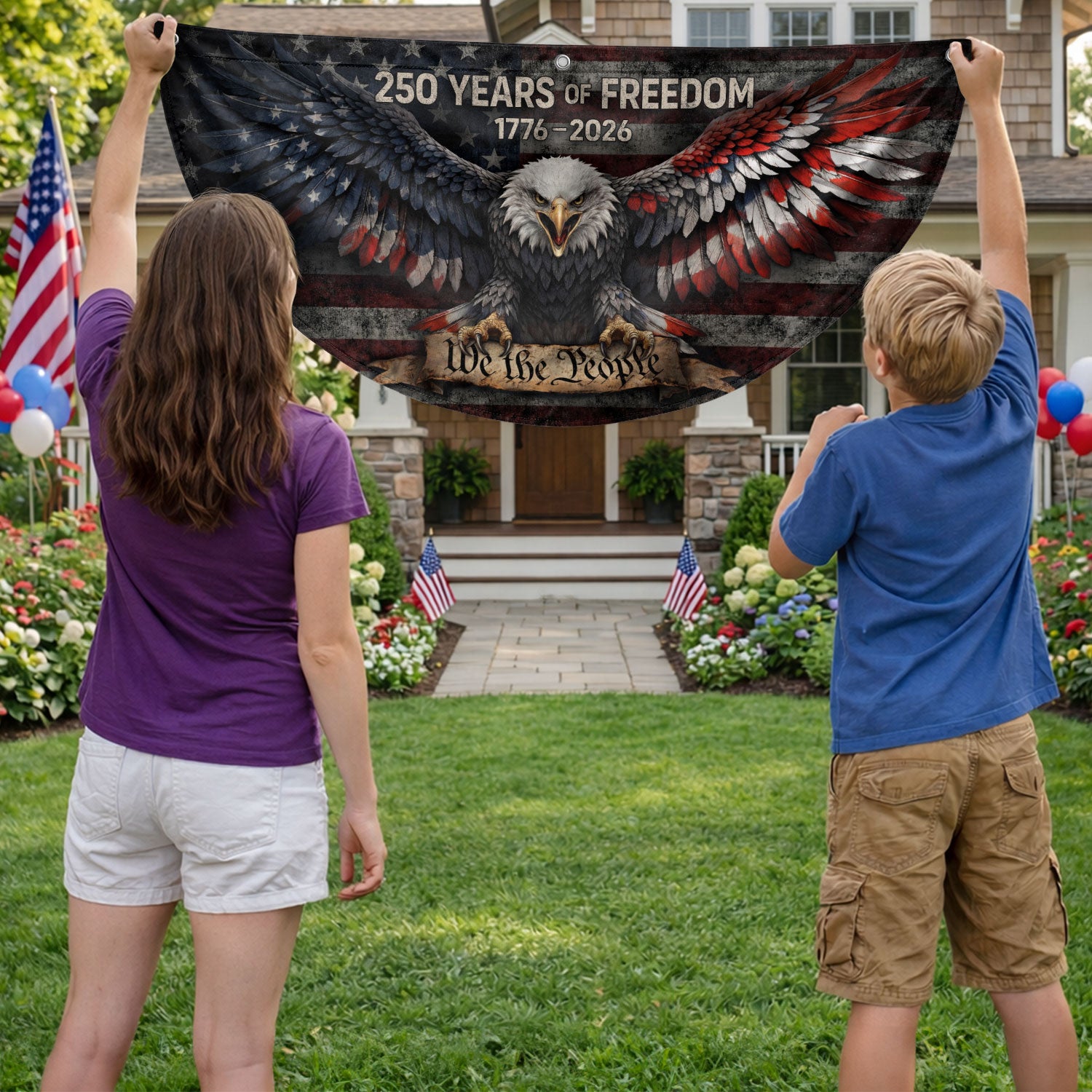 TEST BUNDLE - Fence Flag USA 250th Anniversary 1776–2026, American Eagle Patriotic Outdoor Banner, 250 Years of Freedom Flag (Copy)