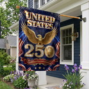 250th Anniversary United States House Flag - Royal Eagle Patriotic Home Decor Banner - Rust Field Wear