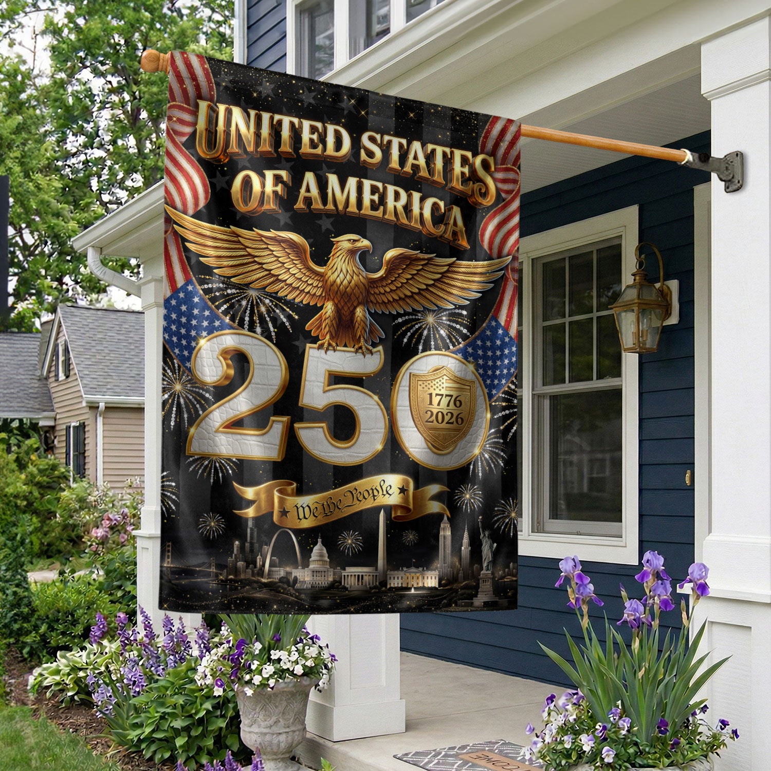 250th Anniversary United States House Flag - We The People Patriotic Eagle Banner