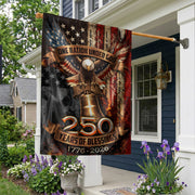 250th Anniversary House Flag One Nation Under God Eagle Patriotic Banner 1776-2026 - Rust Field Wear
