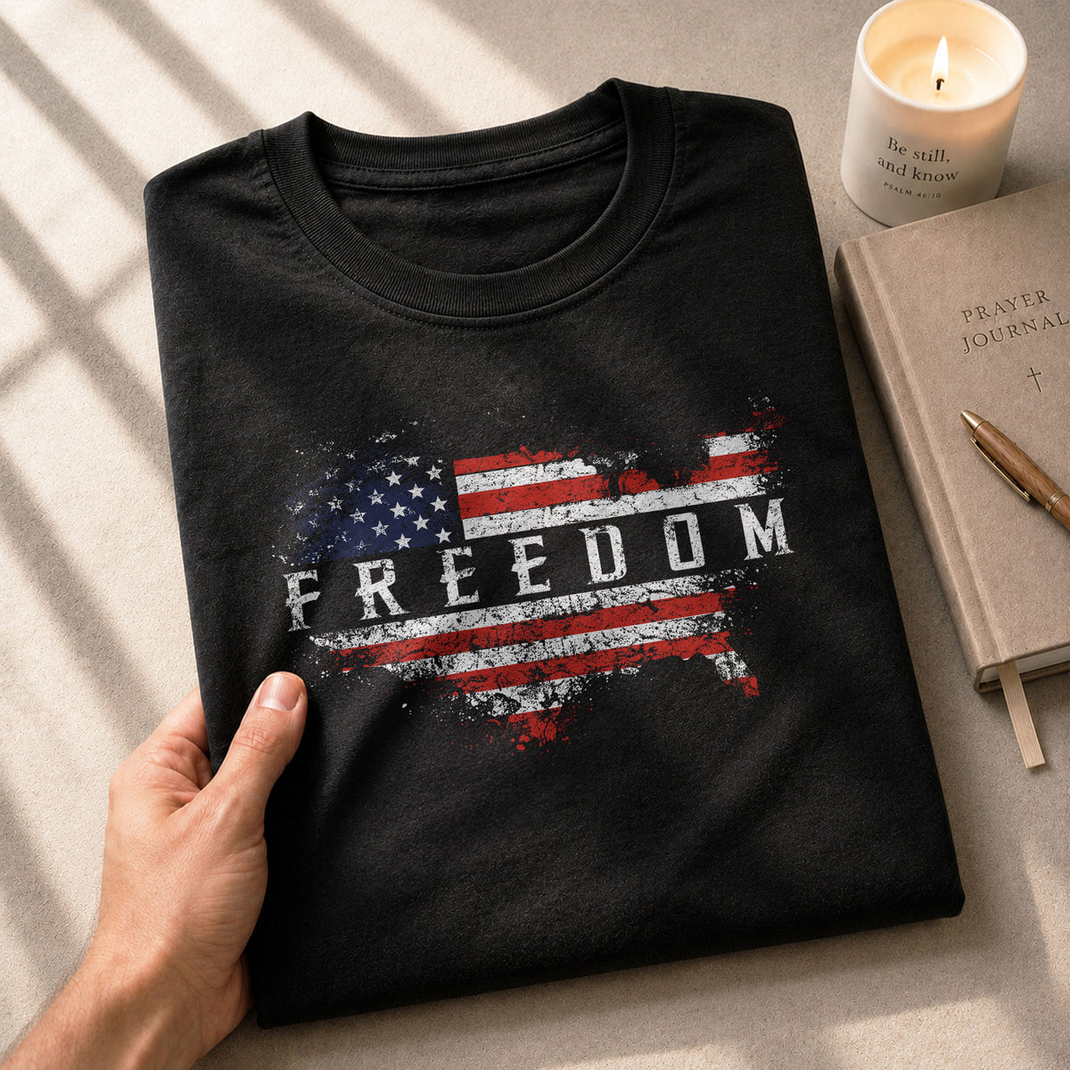 Freedom USA Map American Flag Patriotic Vintage, Patriotic T Shirts - Freedom Shirts for Men - Rust Field Wear