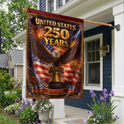 United States 250 Years House Flag - Majestic Eagle & Liberty Bell Patriotic Banner