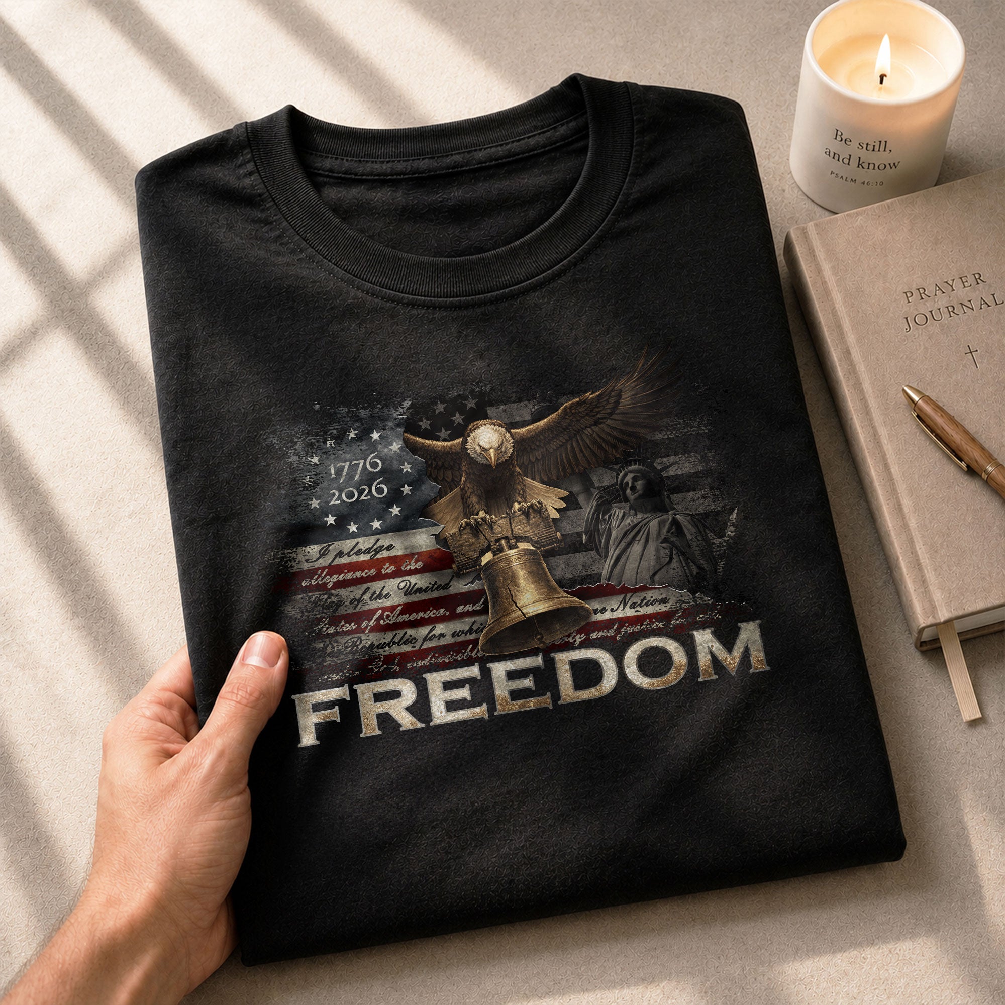 Freedom Patriotic American Flag Eagle Liberty Bell Vintage Pride, Patriotic T Shirts - Freedom Shirts for Men - Rust Field Wear