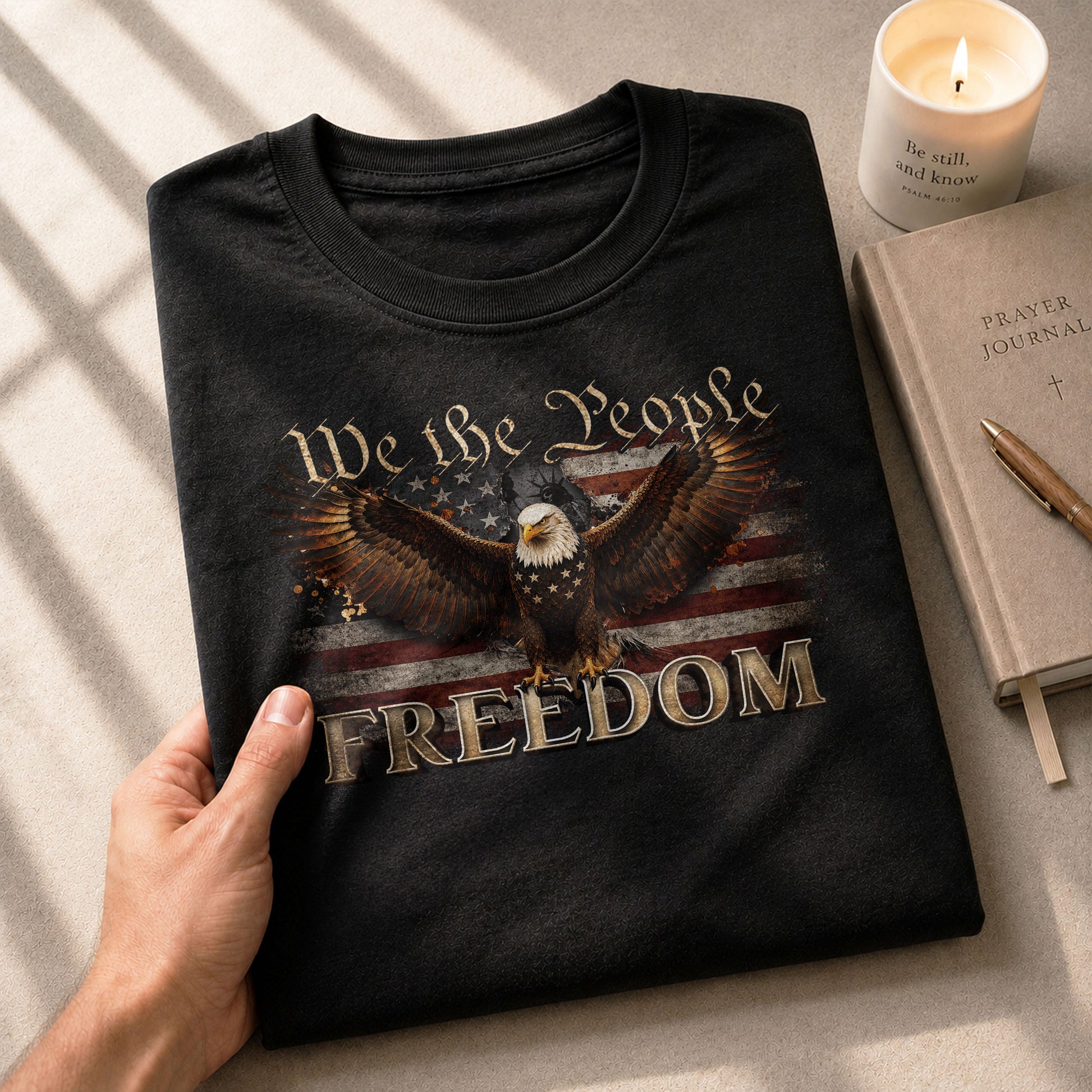 Freedom American Flag We The People Eagle Patriotic Vintage Pride - Freedom Shirts for Men, Patriotic T Shirts - Rust Field Wear