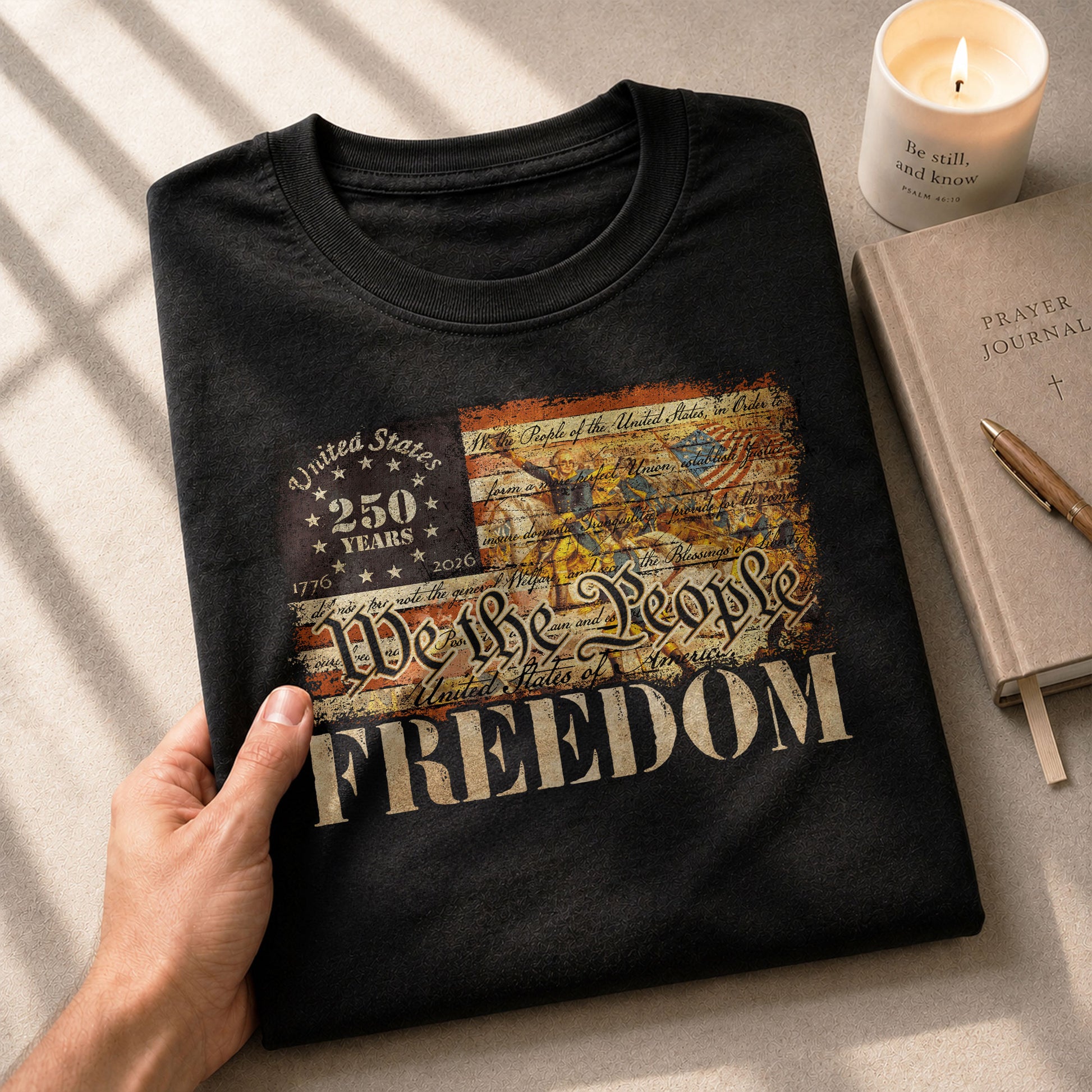 Freedom Shirts for Men, Freedom American Flag Vintage History Patriotic We The People - Patriotic T Shirts - Rust Field Wear